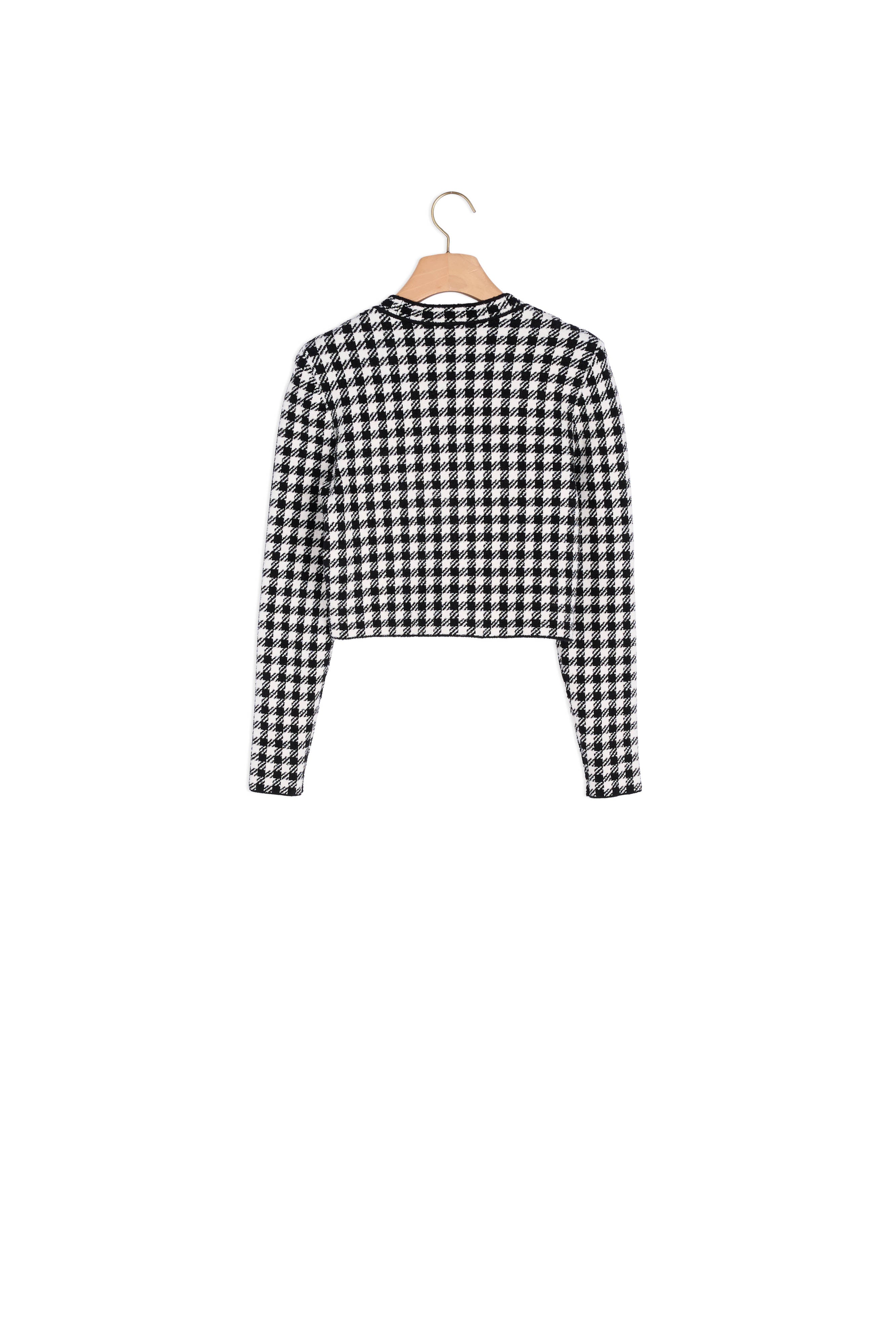 Cardigan court jacquard vichy Sandro seconde main