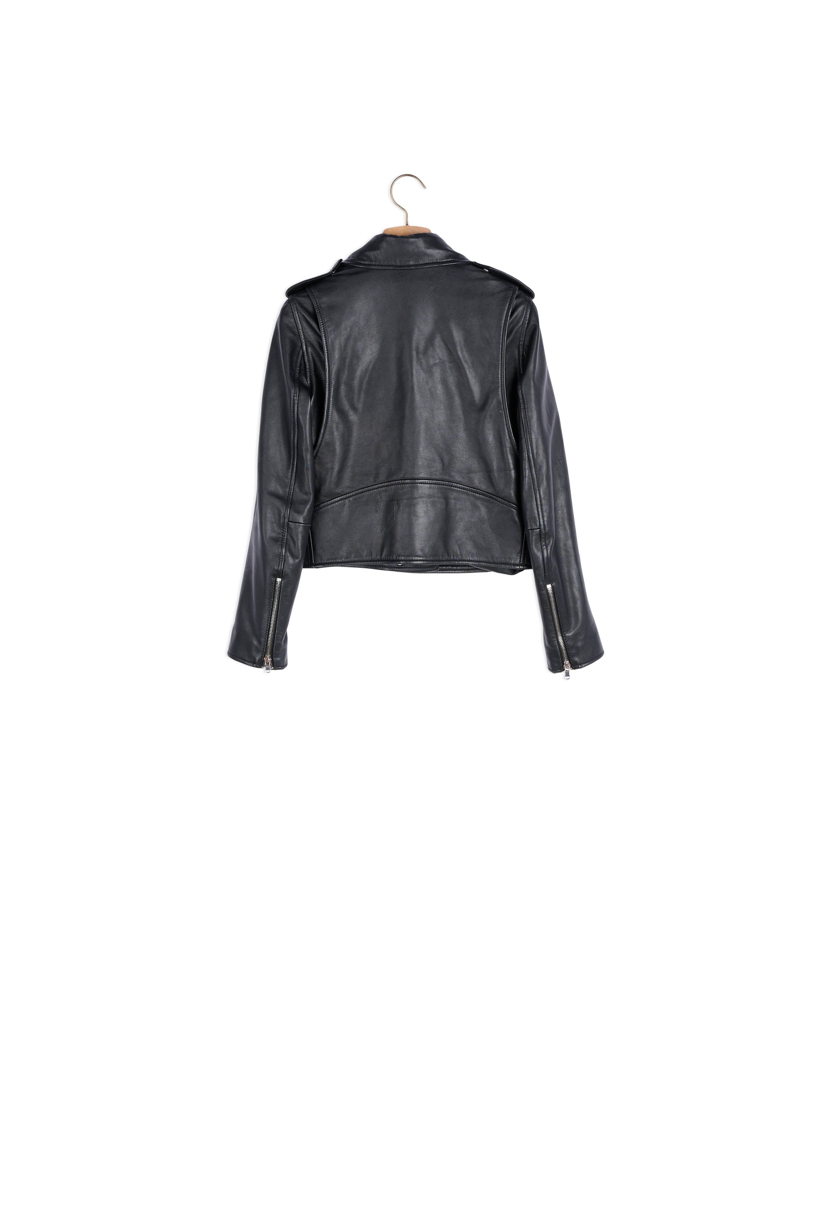Blouson court en cuir de mouton Sandro seconde main