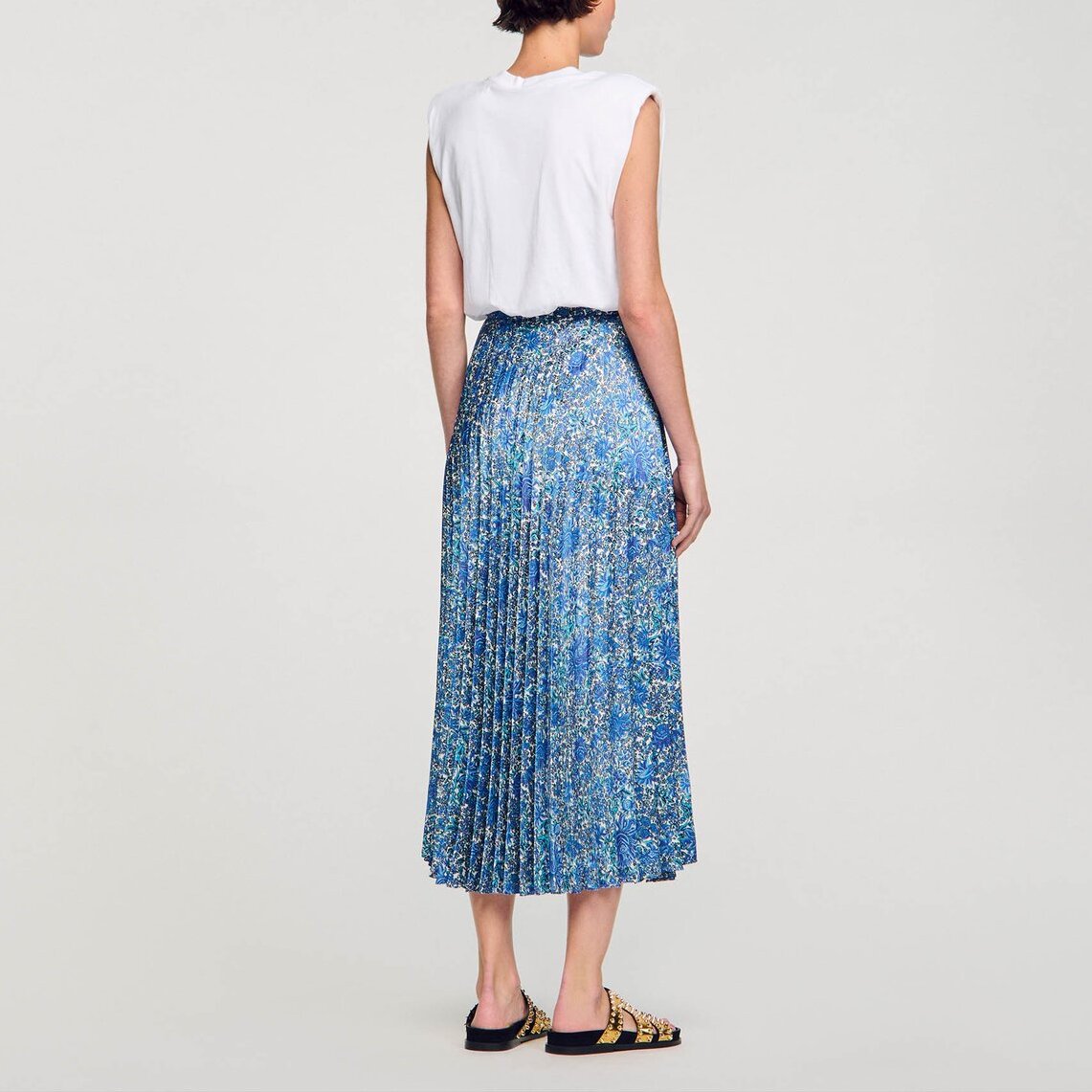 Jupe longue fluide à imprimé fleuri Sandro seconde main