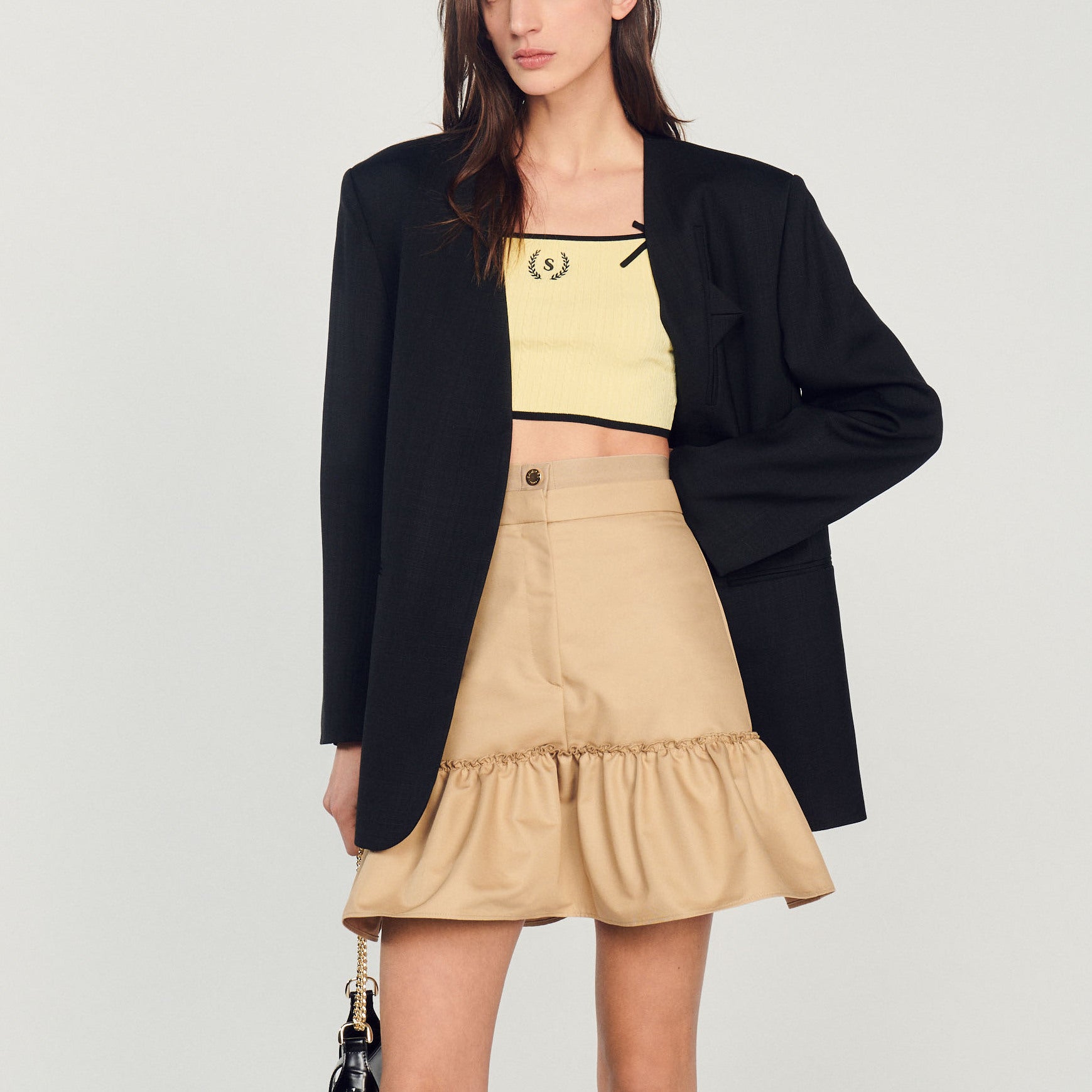 Jupe courte à volants Sandro seconde main