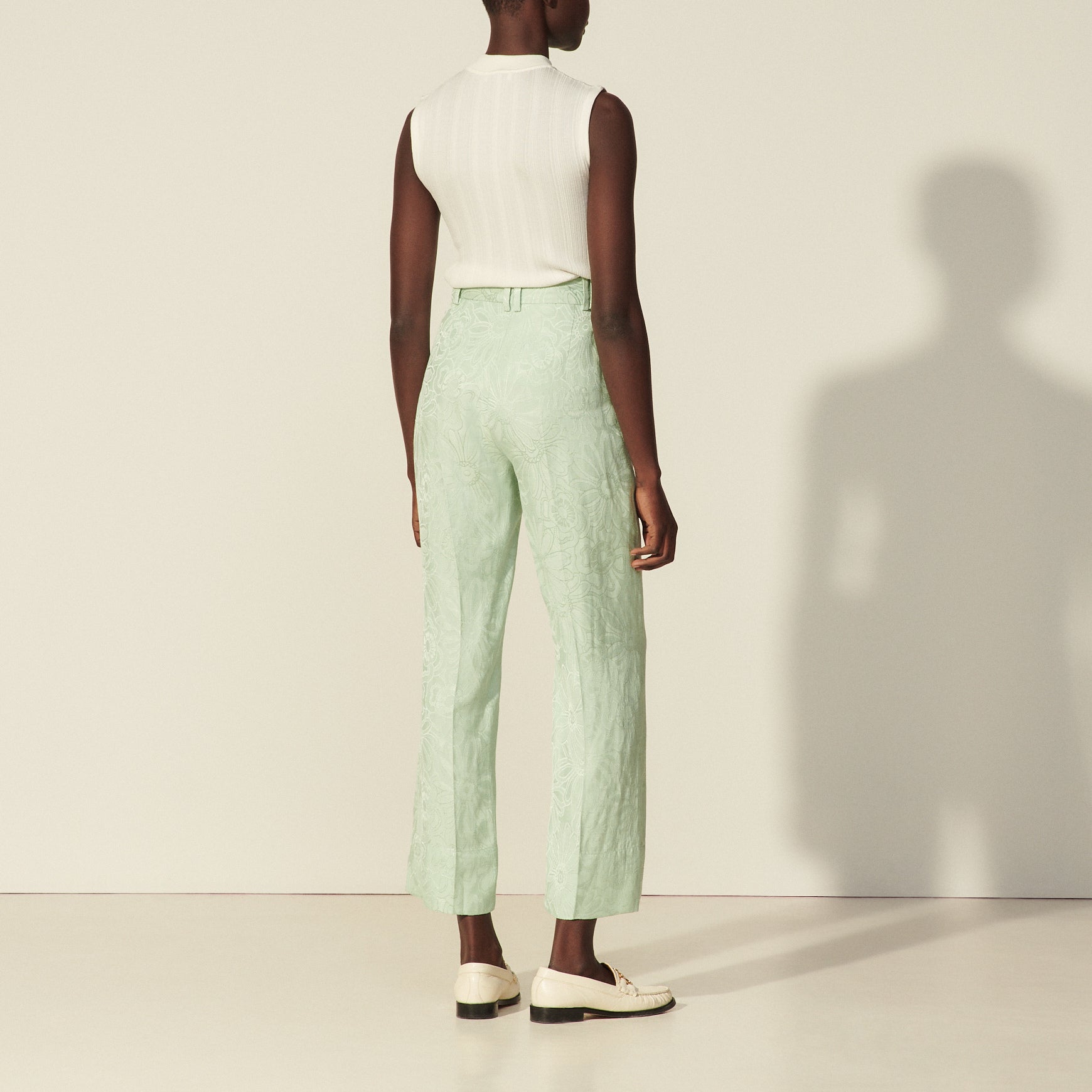 Pantalon en jacquard ton sur ton Sandro seconde main