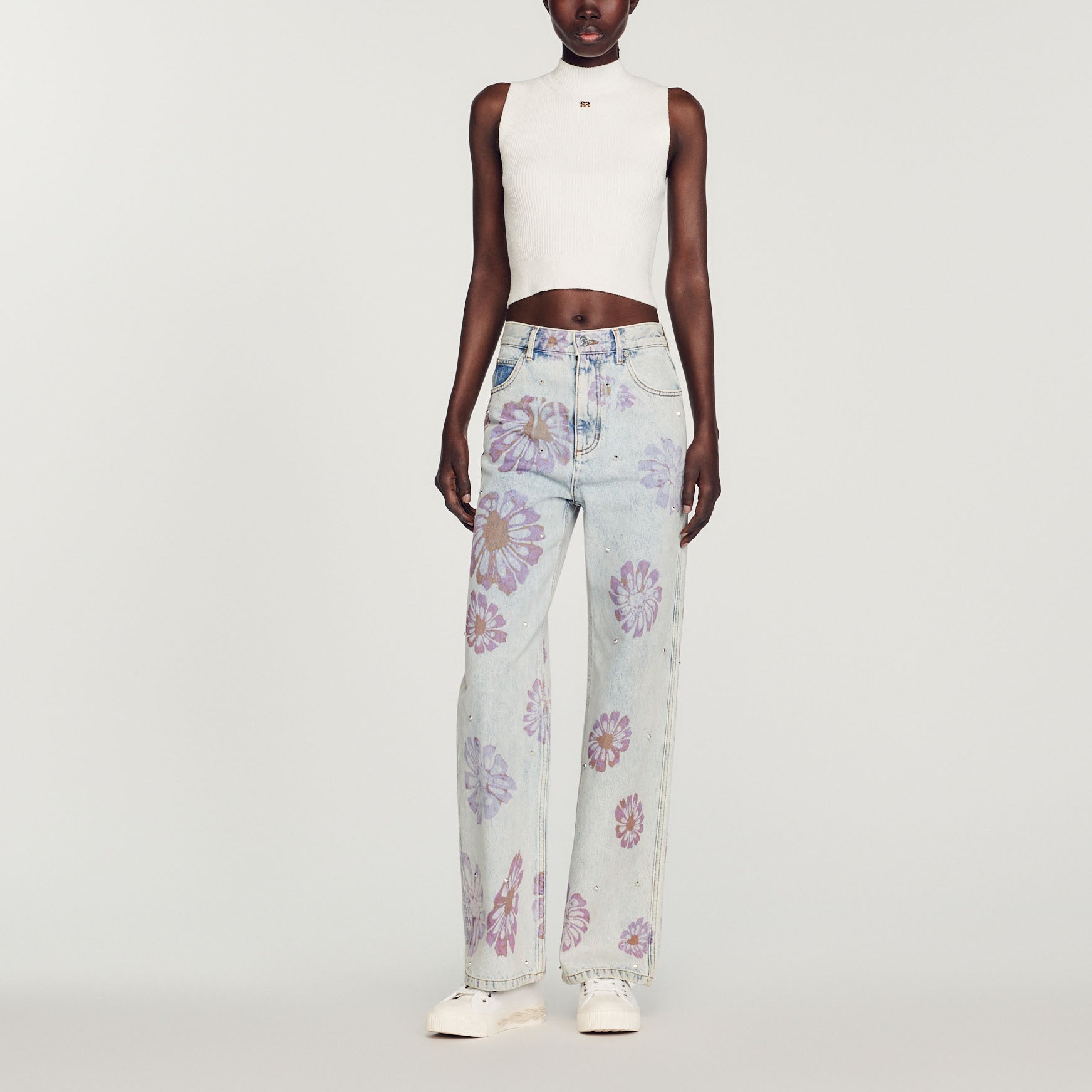 Jean motifs fleurs Sandro seconde main