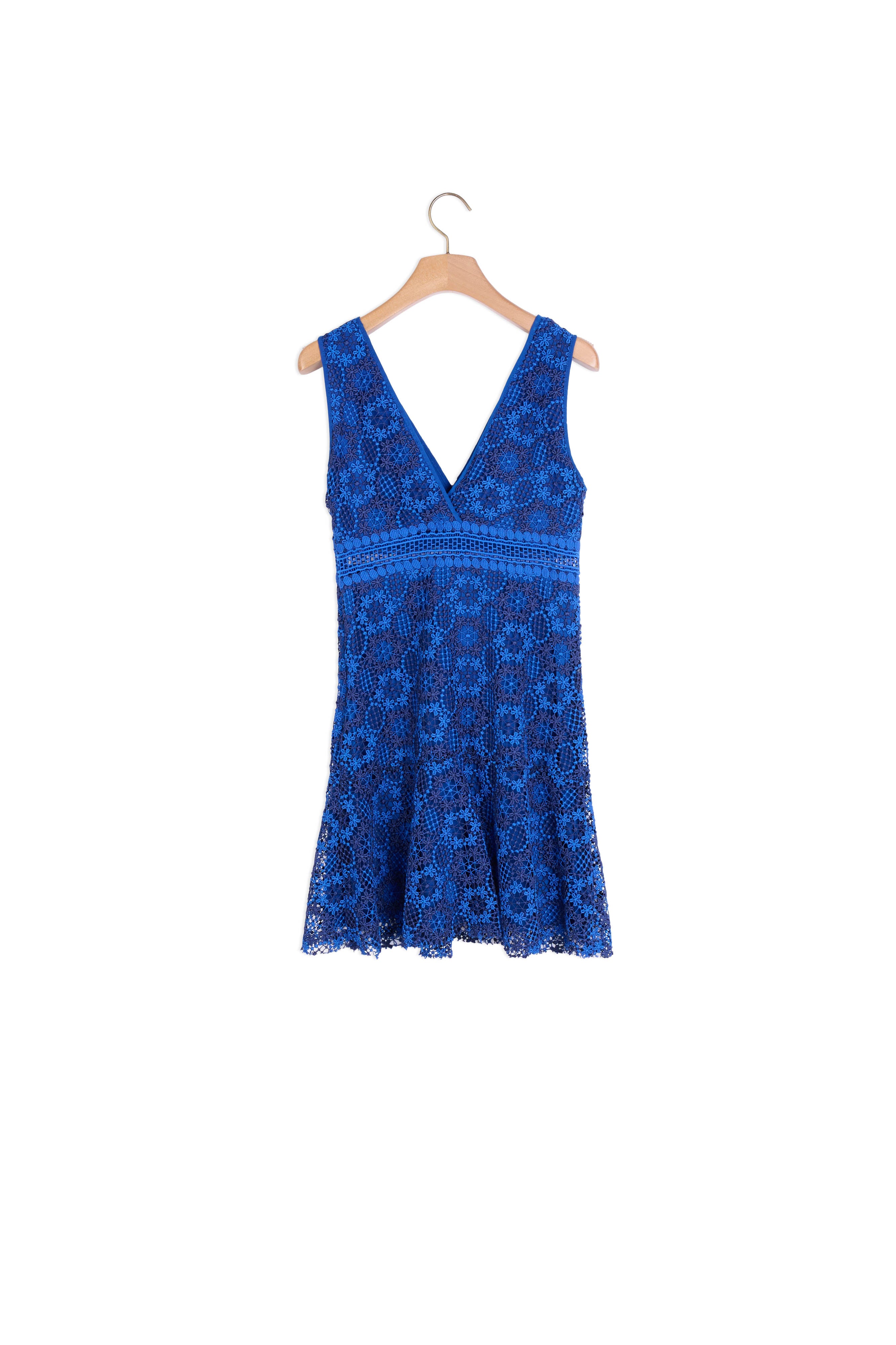 Robe col V en dentelle fleurie Sandro seconde main