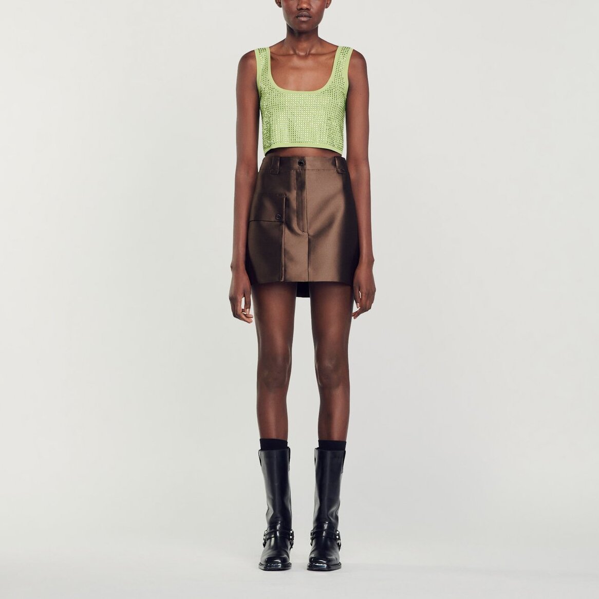 Top brassière strassé Sandro seconde main