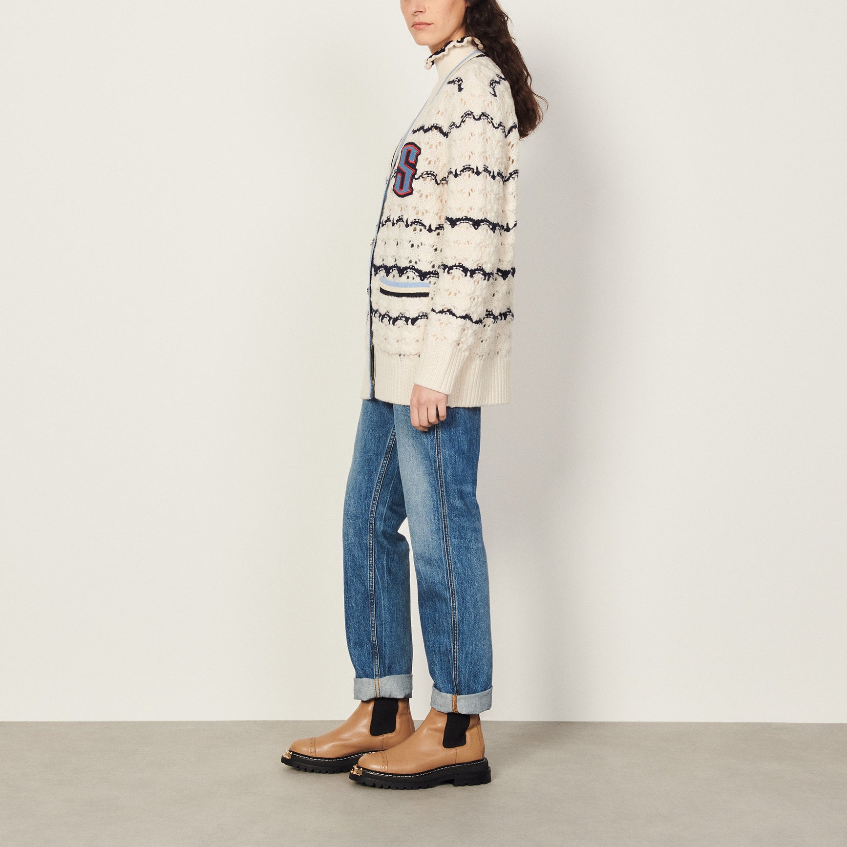 Cardi-coat avec patch Sandro seconde main