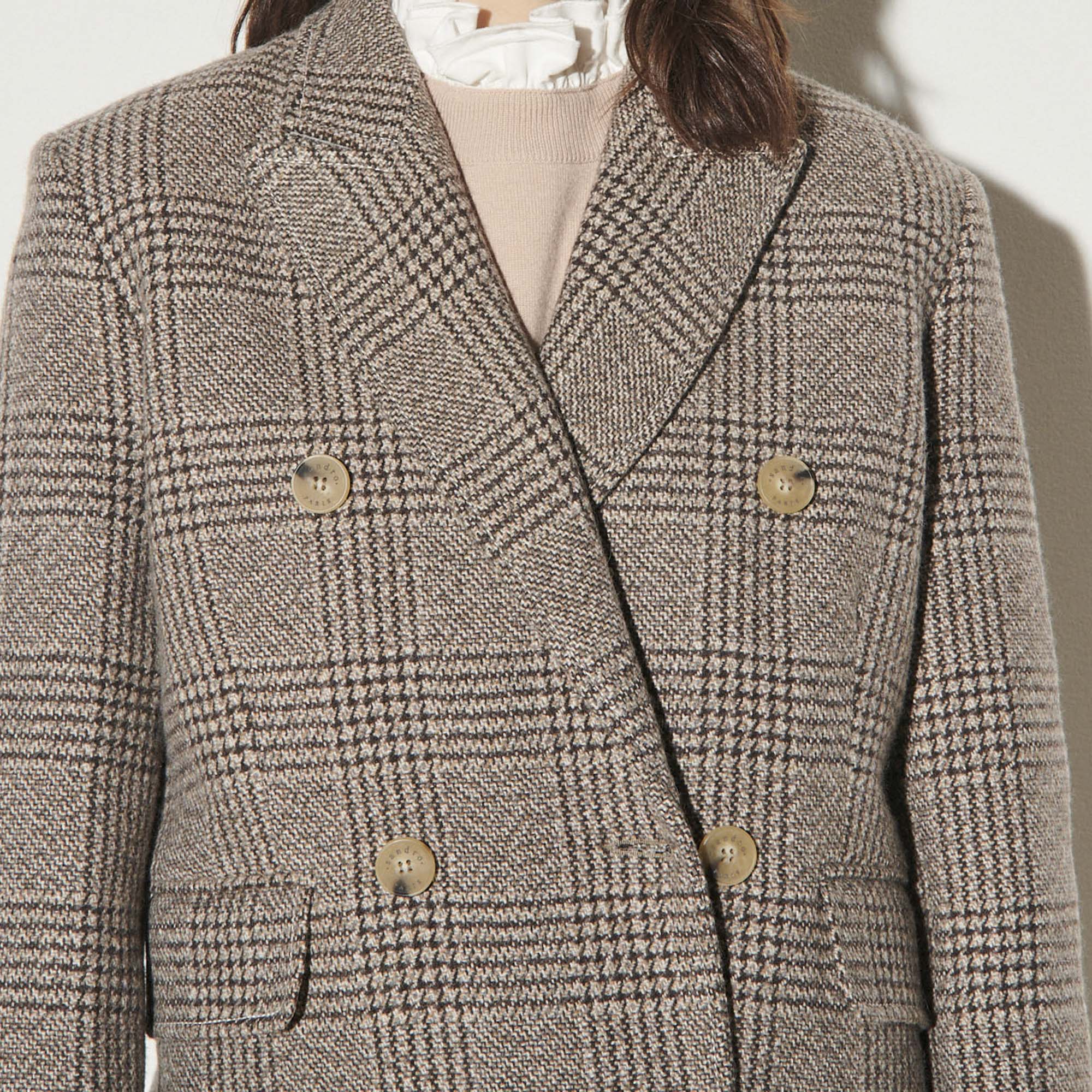 Manteau long à carreaux Sandro seconde main