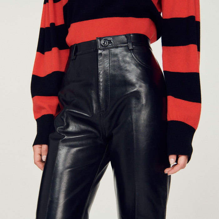 Pantalon en cuir Sandro seconde main
