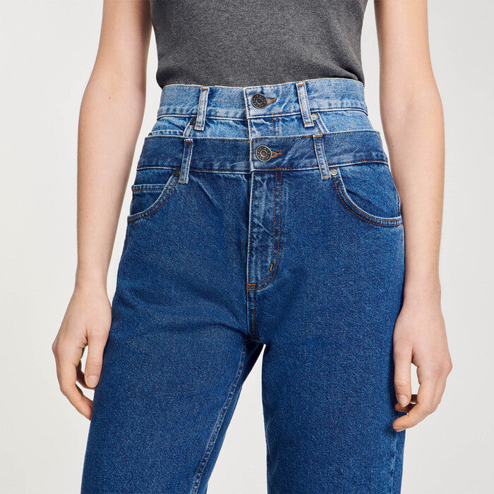 Jean trompe l'œil coupe mom Sandro seconde main