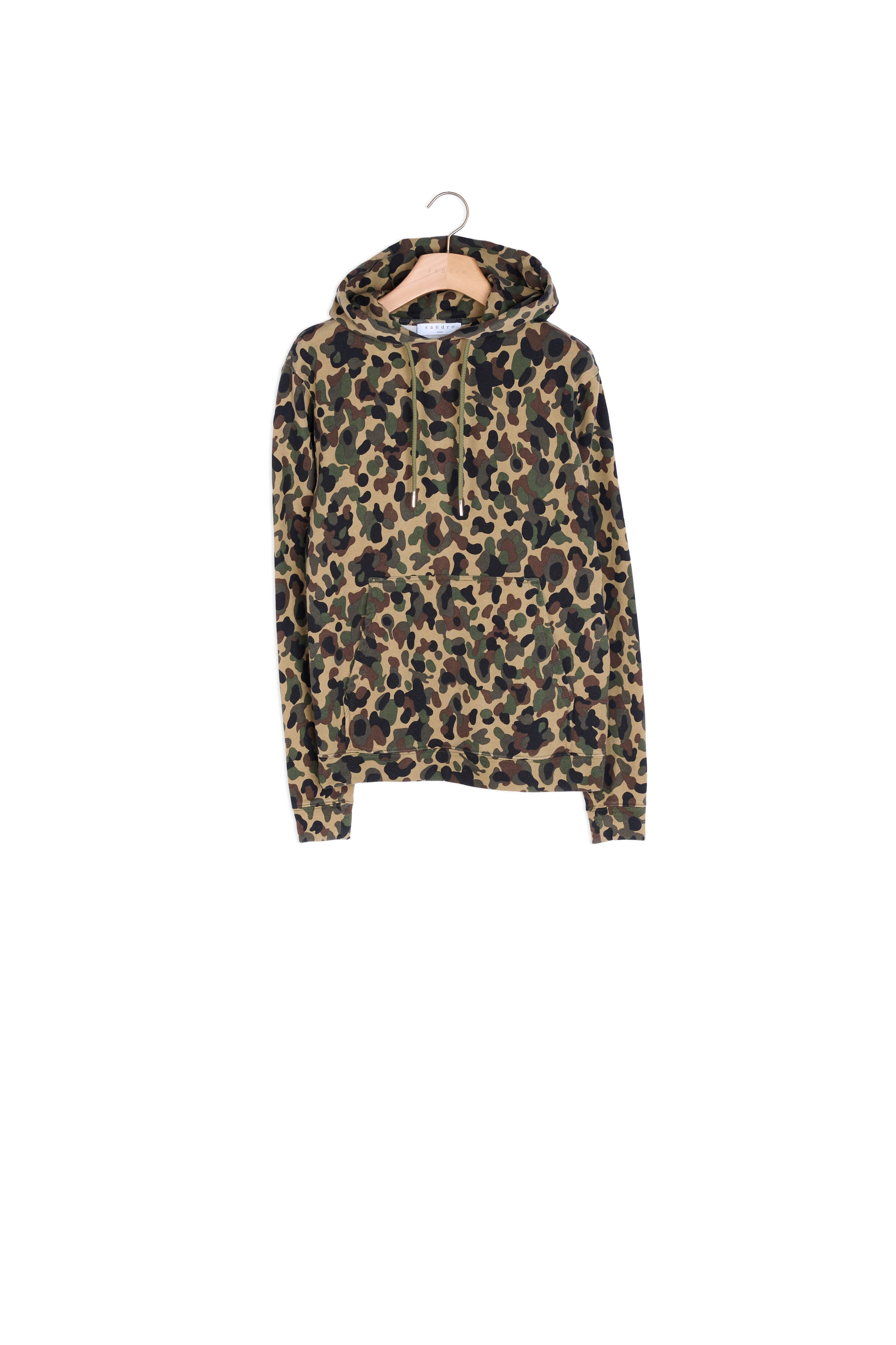 Sweat hoodie imprimé camouflage Sandro seconde main