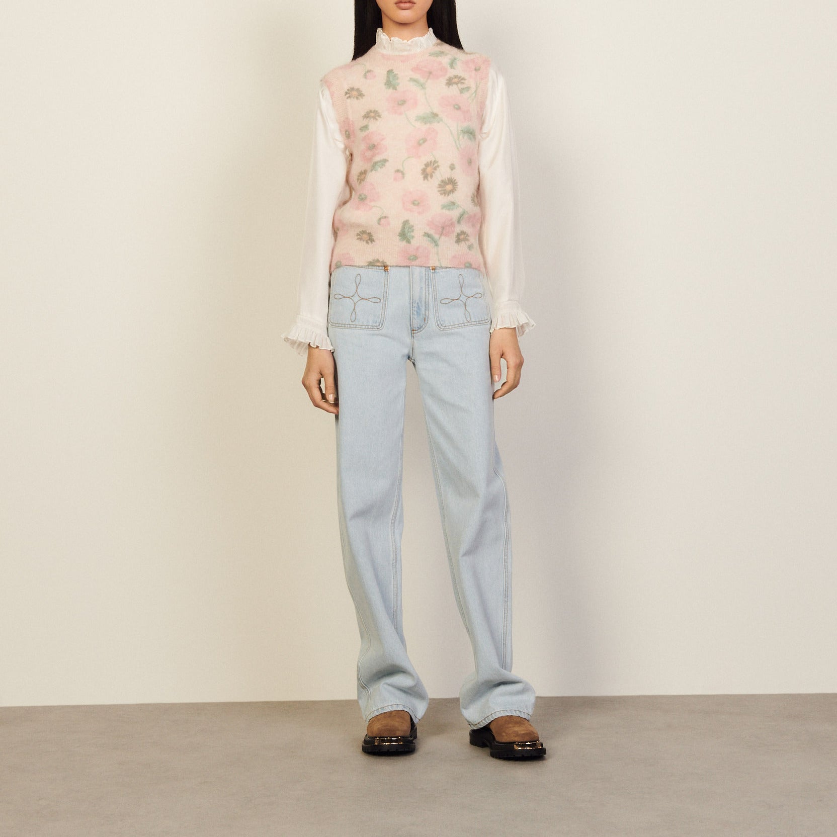 Pull Ecru Sandro seconde main