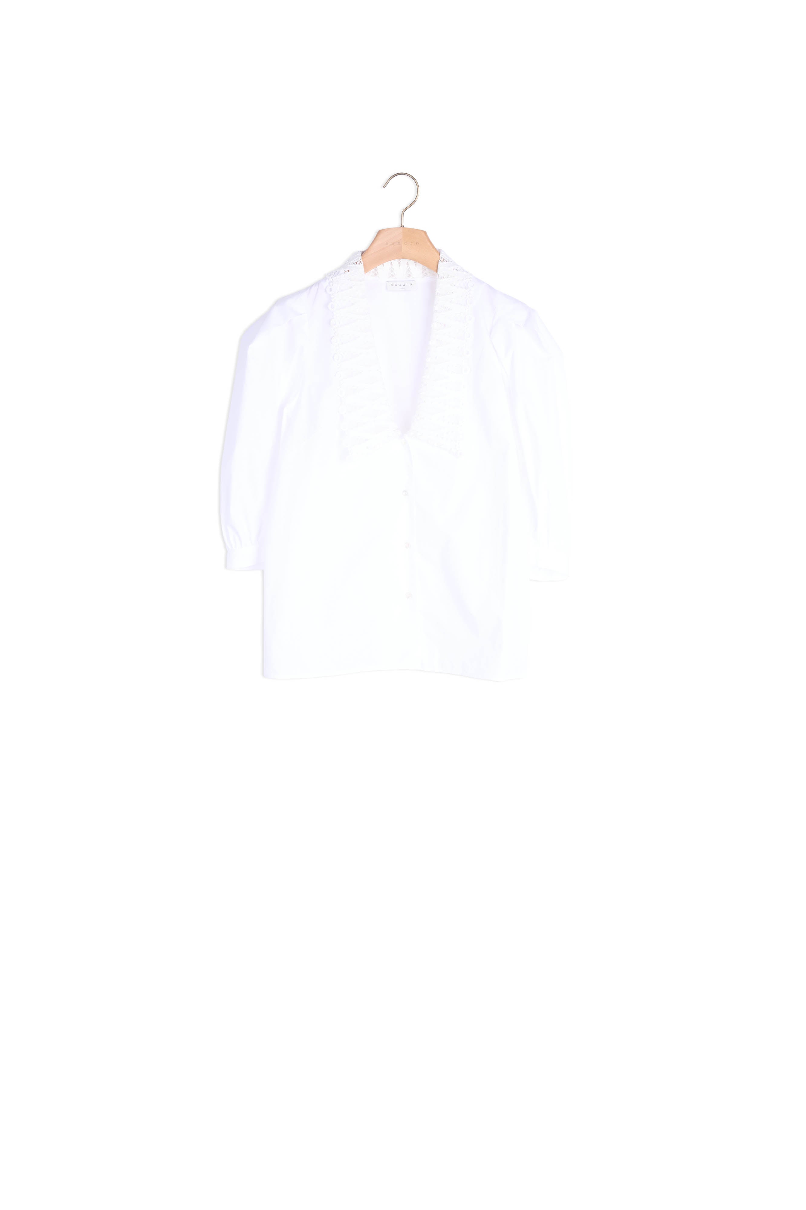 Chemise à grand col en dentelle Sandro seconde main