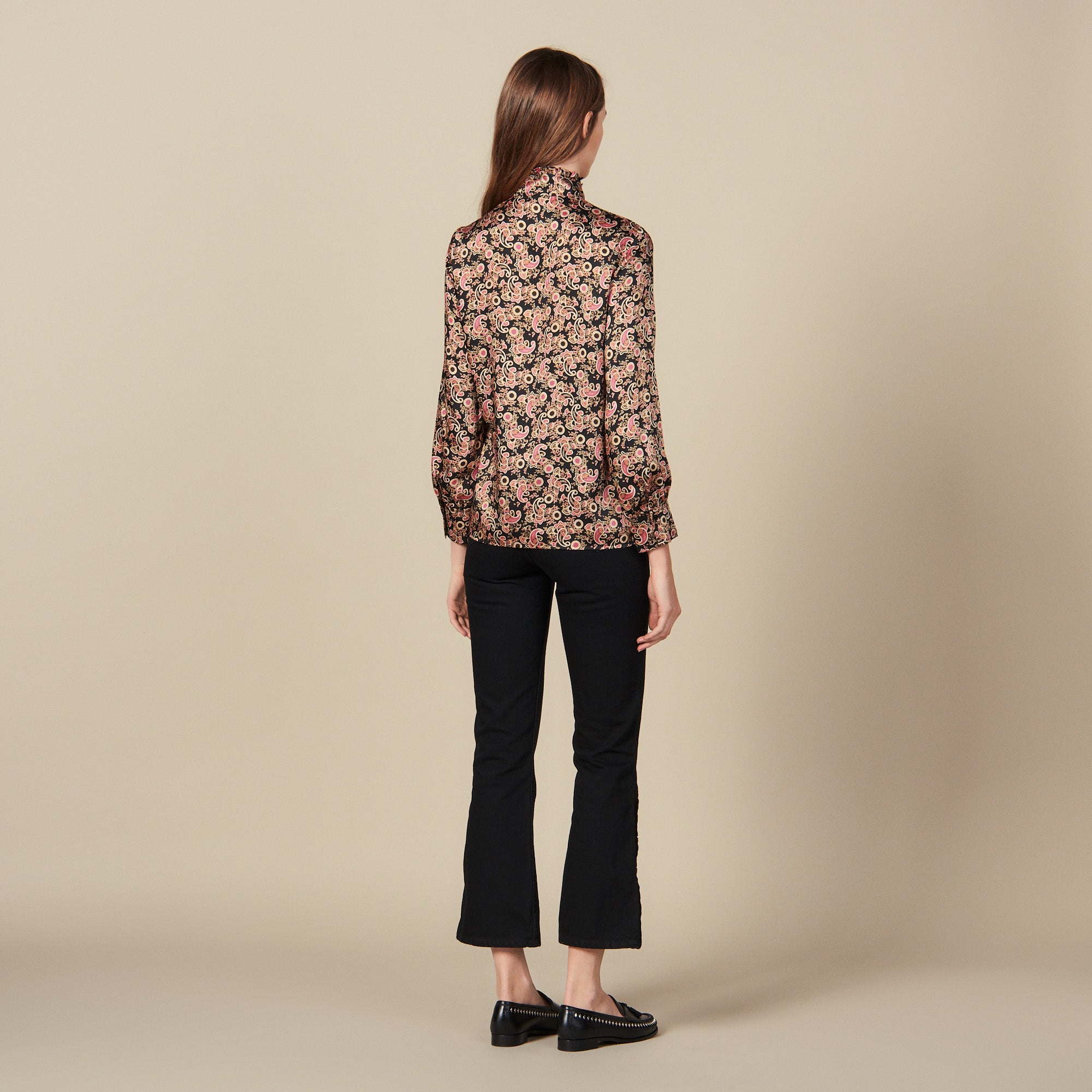 Chemisier à col montant bordé de volants Sandro seconde main