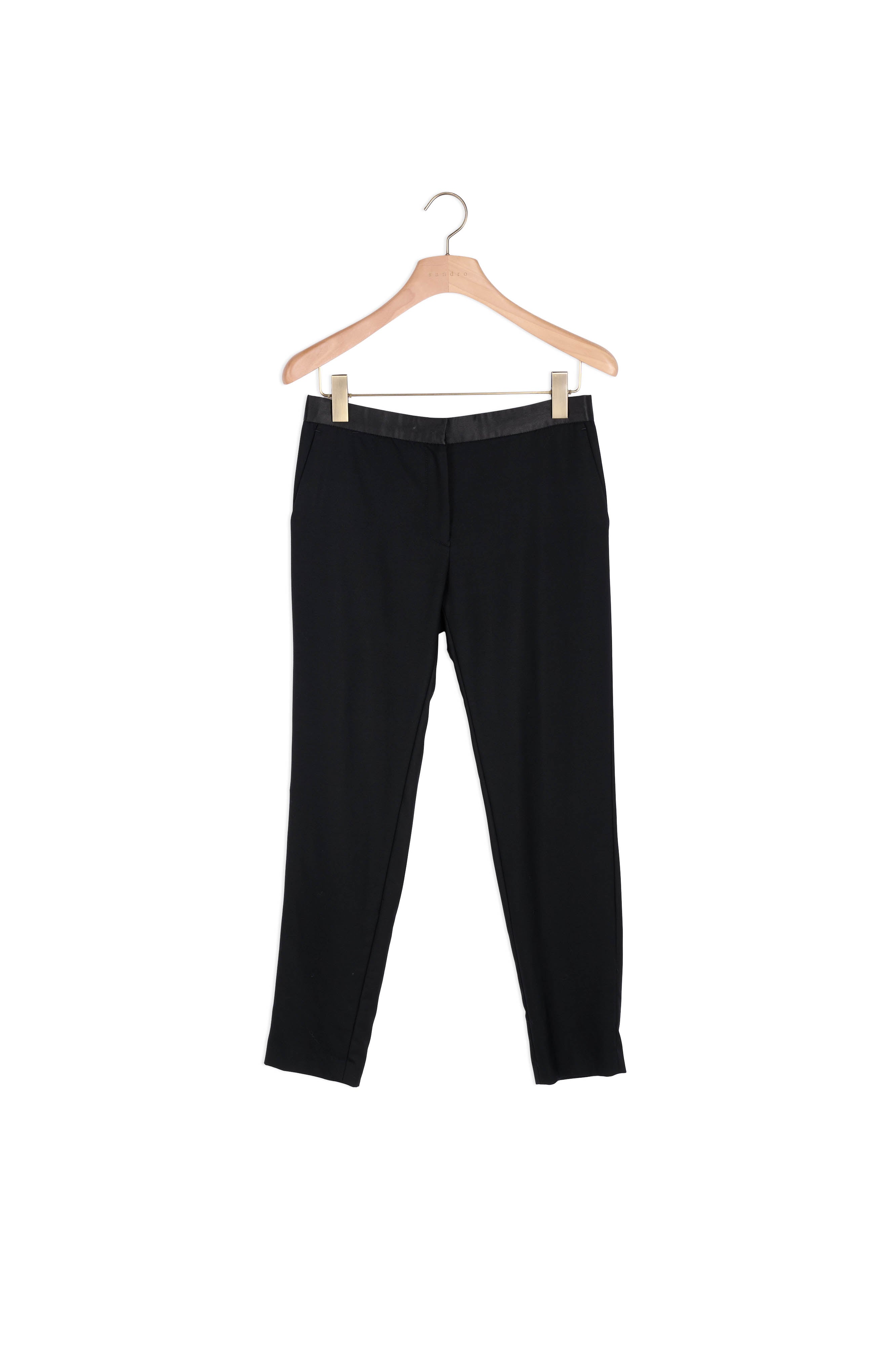 Pantalon à pinces en laine Sandro seconde main