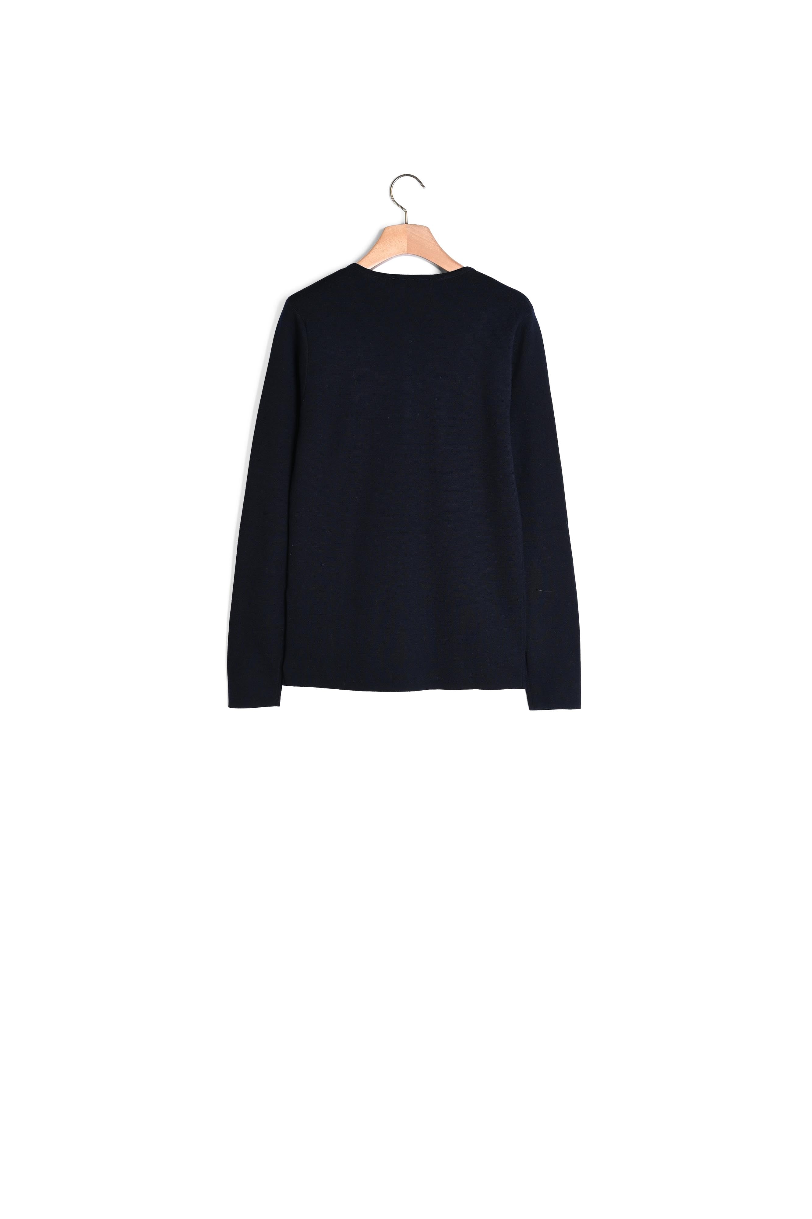 Pull à col tunisien et détail en cuir Sandro seconde main