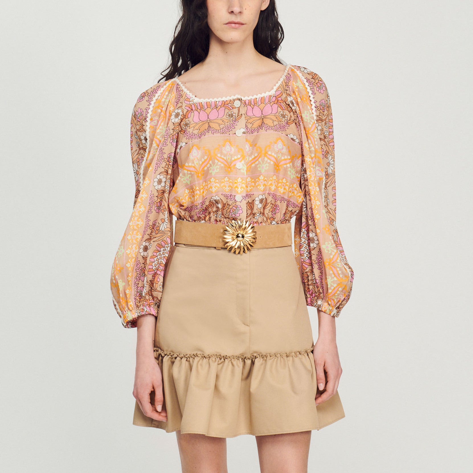 Top court imprimé Sandro seconde main