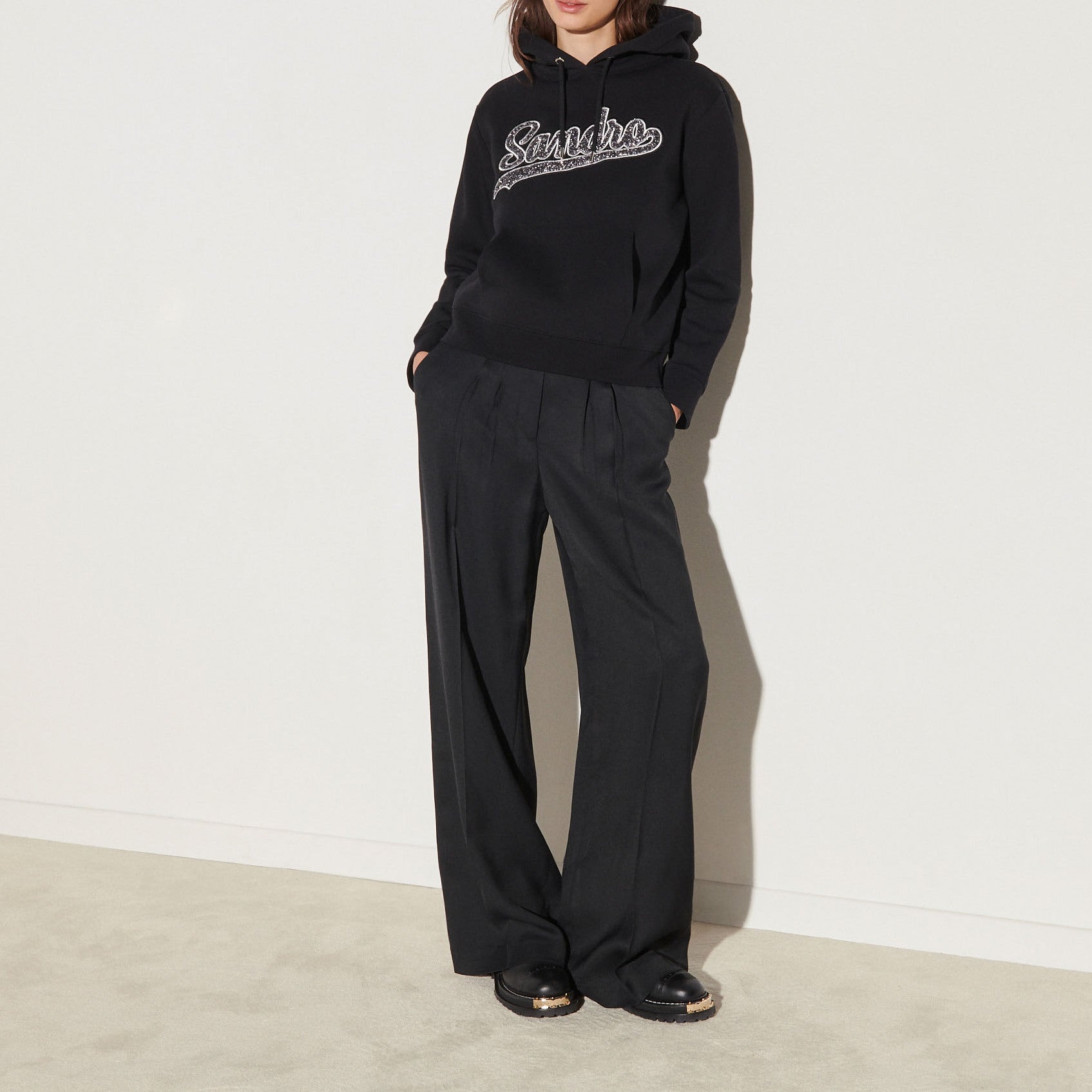 Sweat à capuche avec patch Sandro seconde main