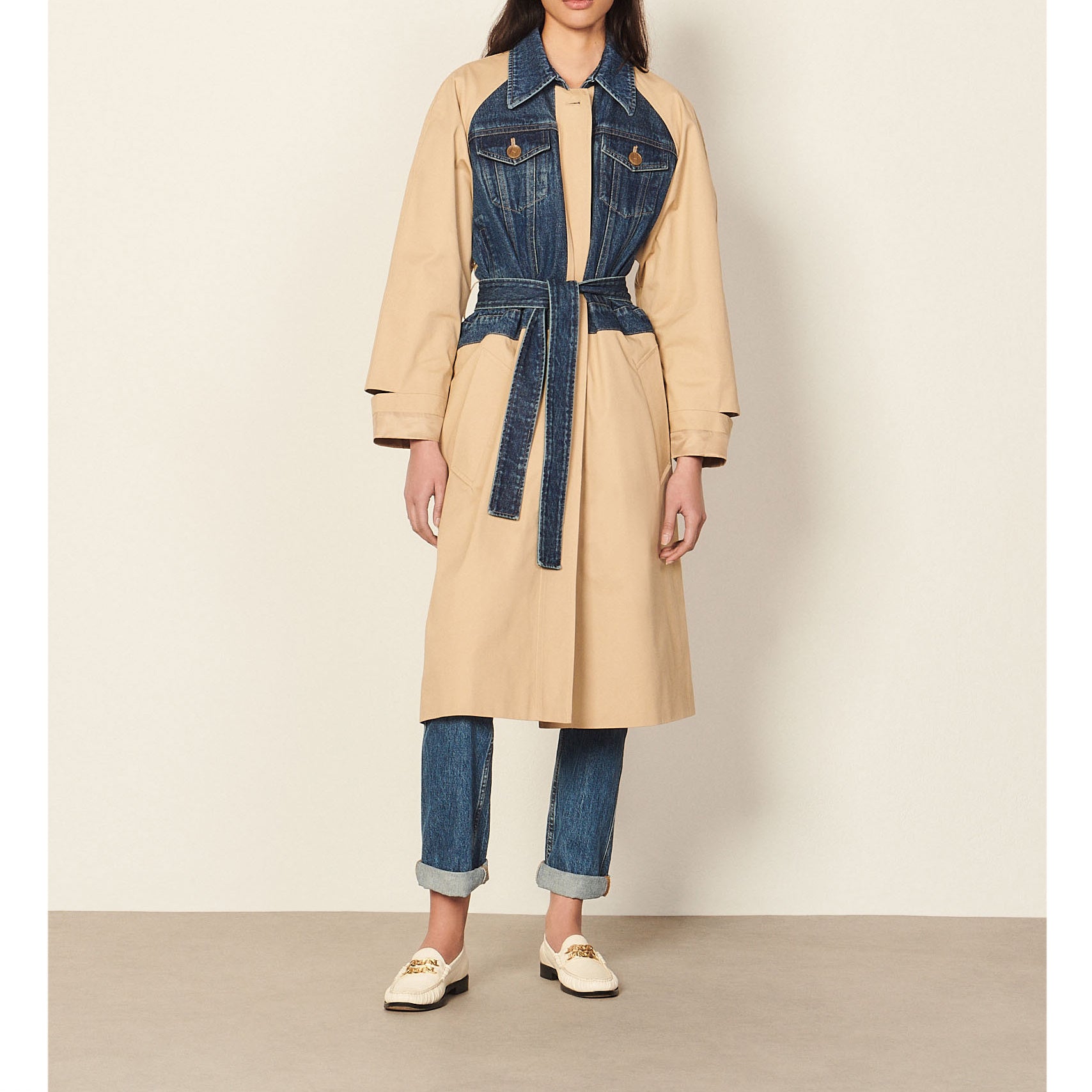 Trench en mix matière Sandro seconde main