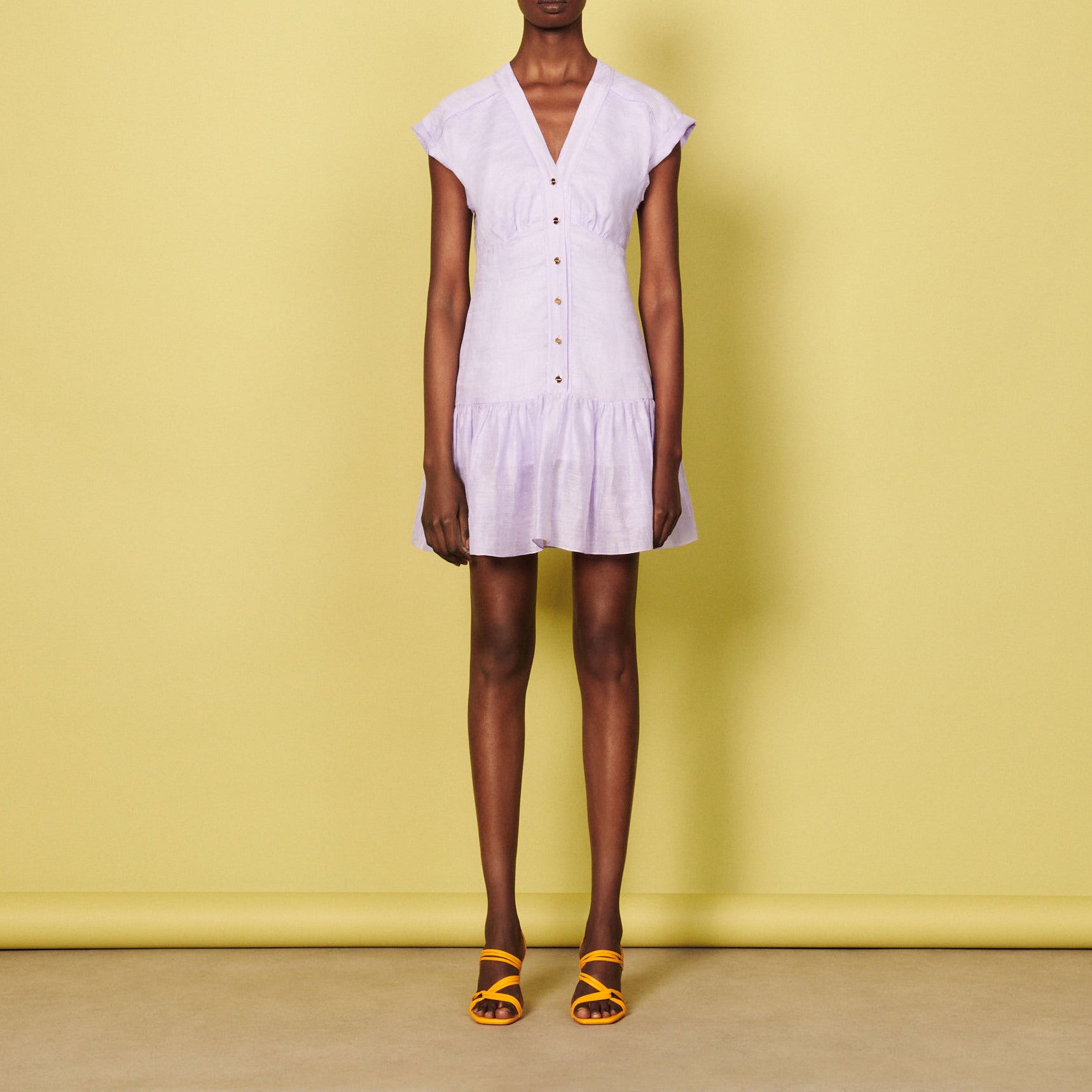 Robe courte en lin Sandro seconde main