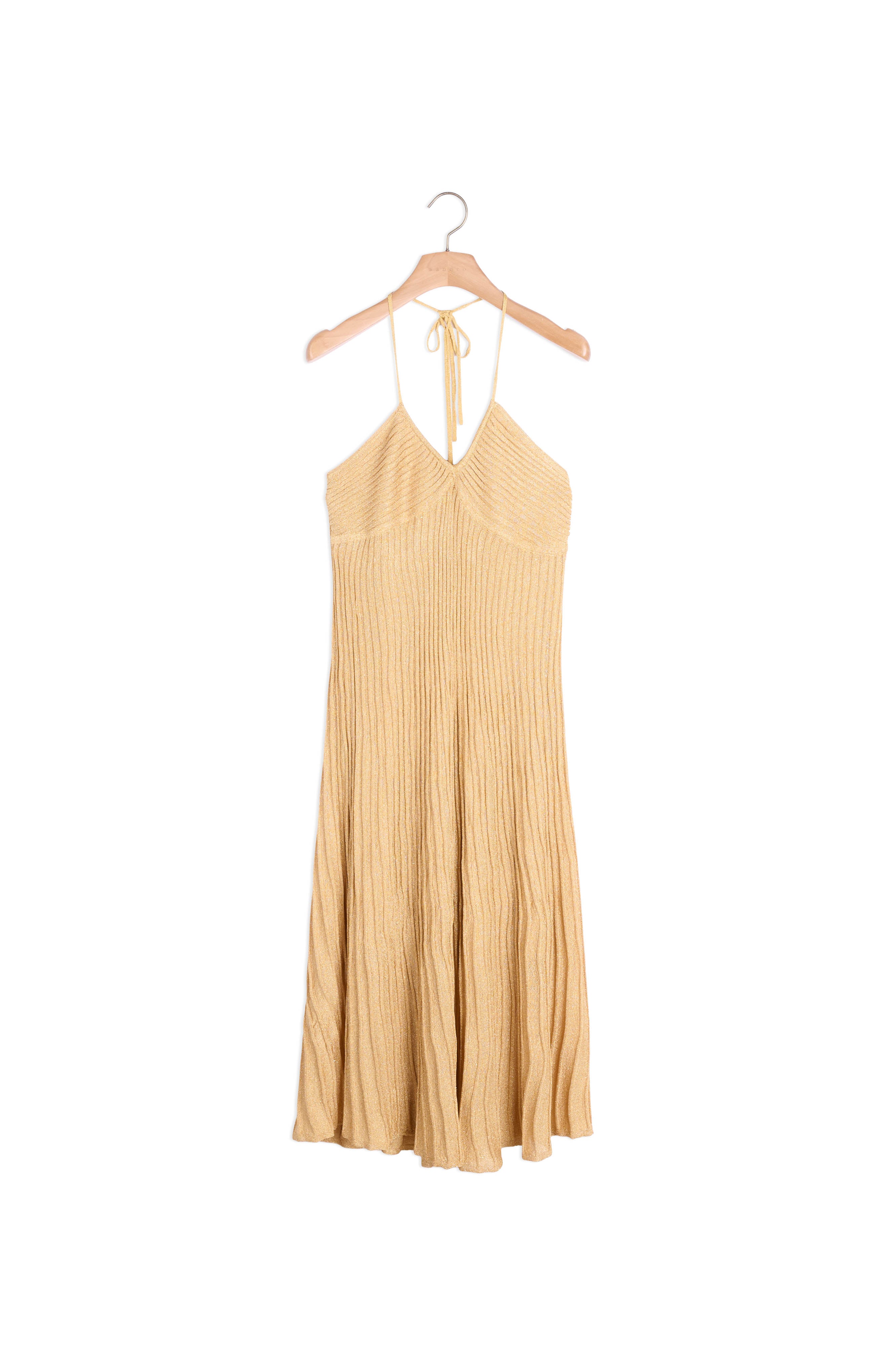 Robe longue en Maille lurex plissée Sandro seconde main