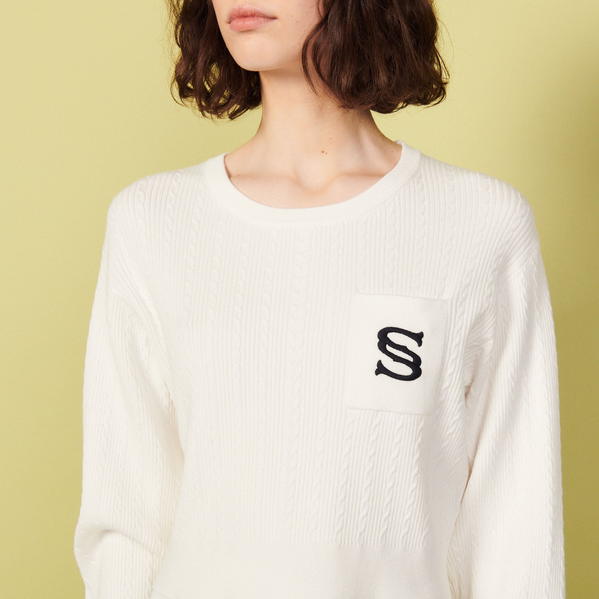 Pull court brodé Sandro seconde main