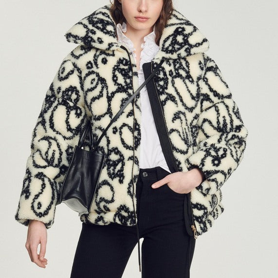 Doudoune oversize en fausse fourrure Sandro seconde main