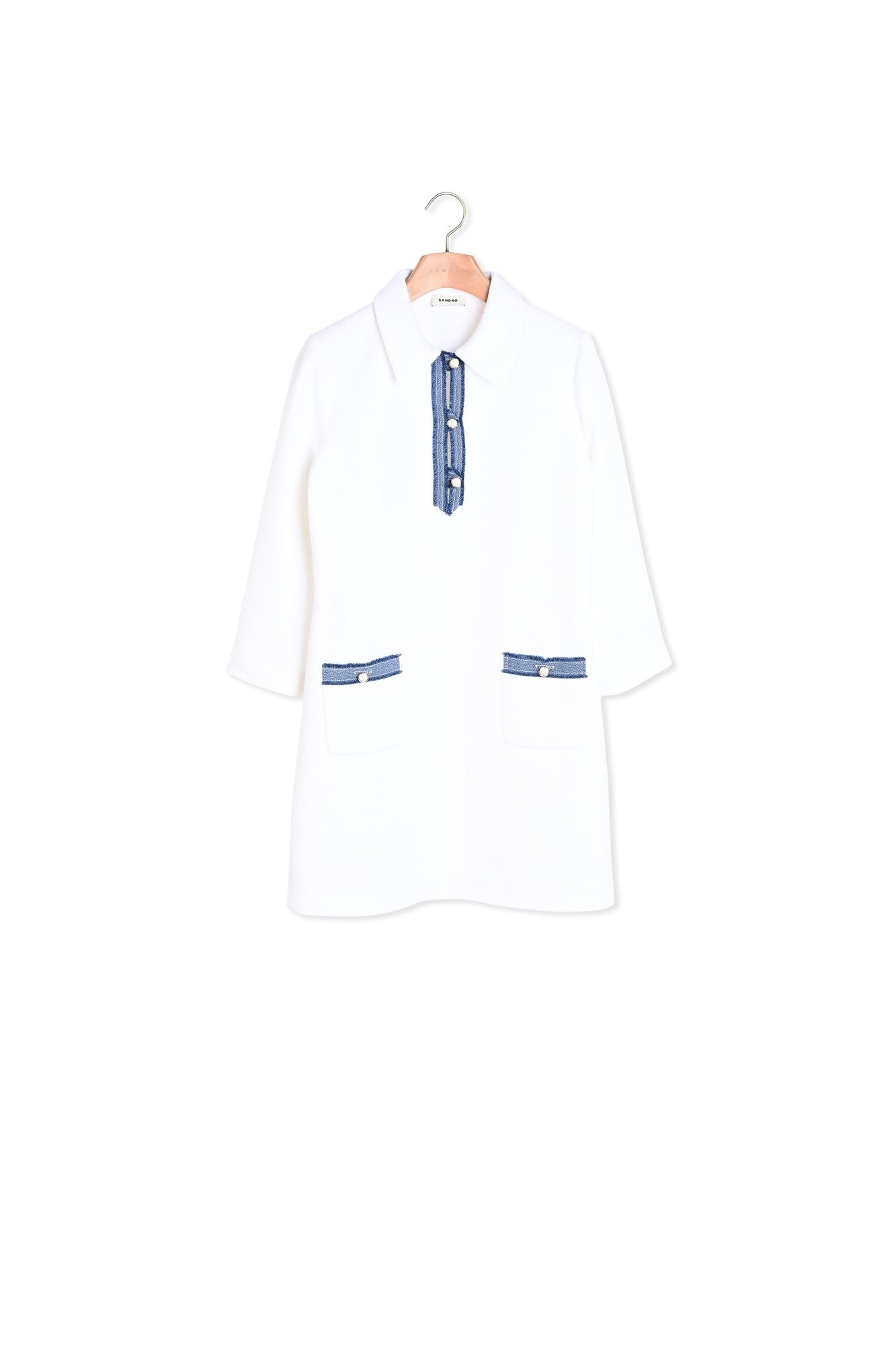 Robe courte en tweed à manches longues Sandro seconde main