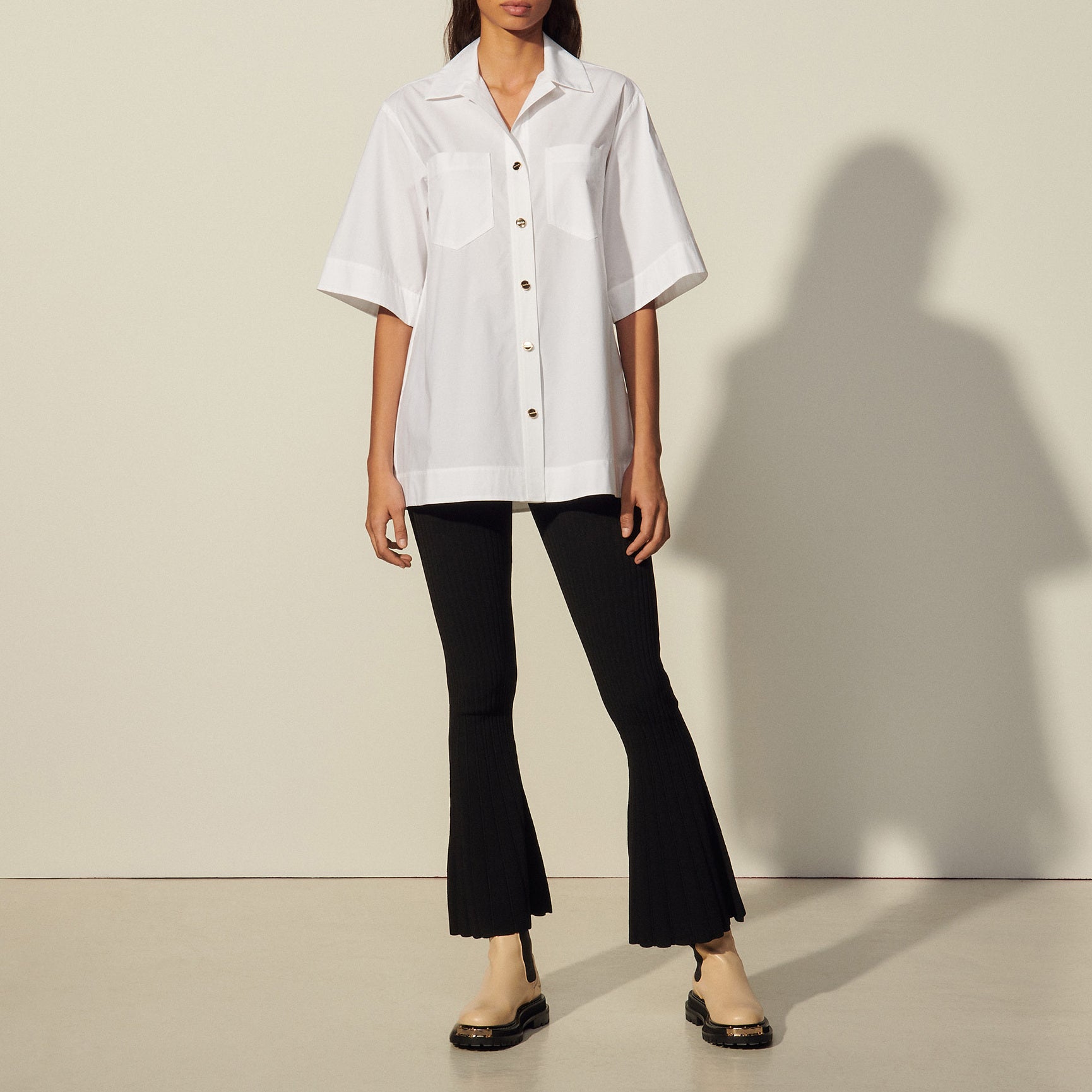 Chemise oversize en coton biologique Sandro seconde main