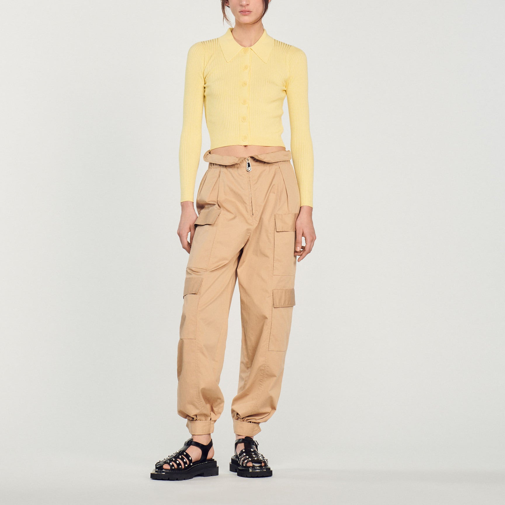 Cardigan court côtelé Sandro seconde main