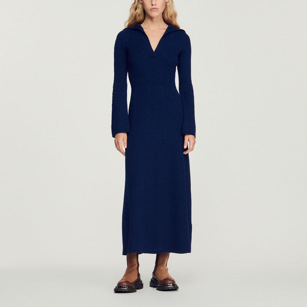 Robe longue à col vareuse Sandro seconde main