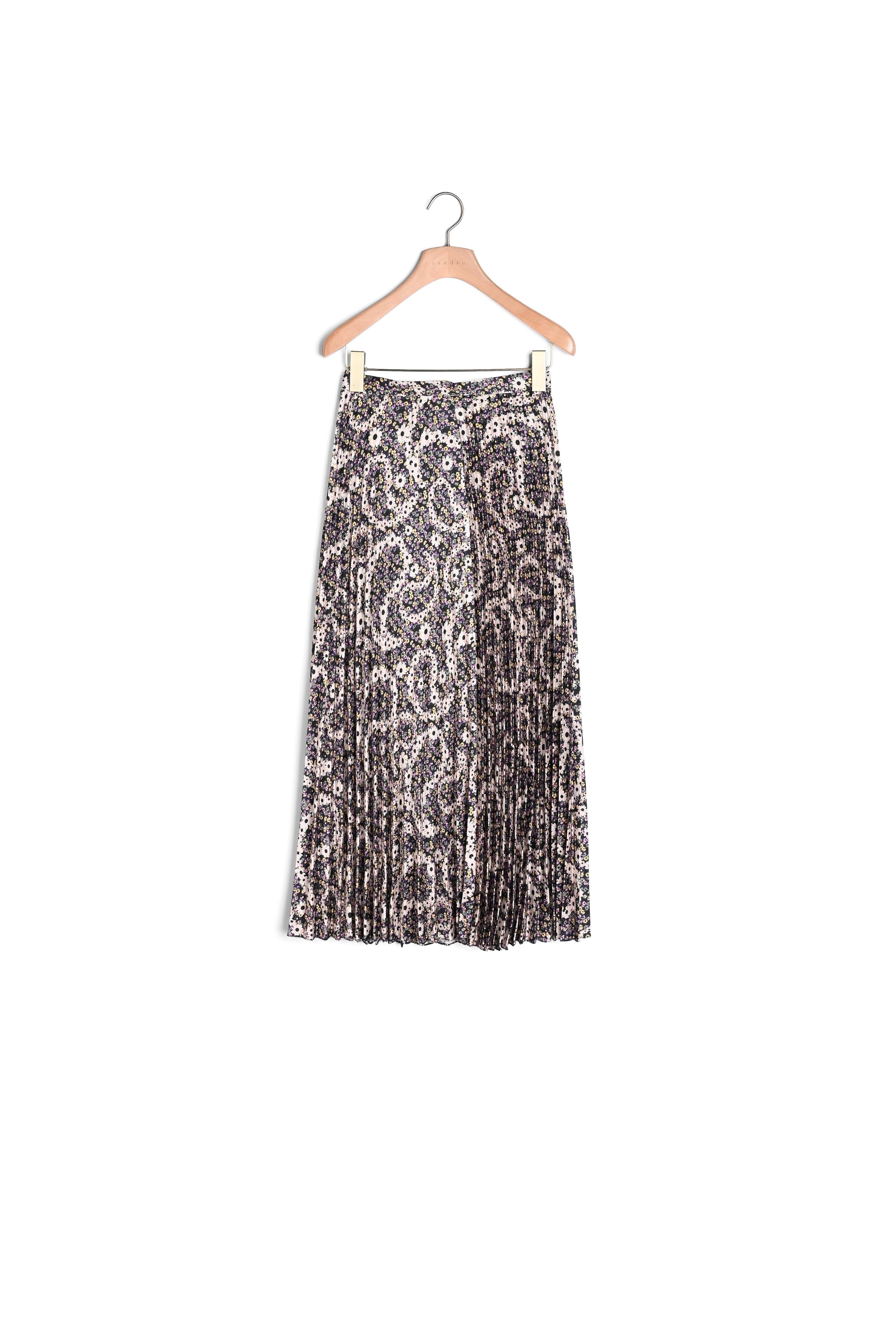 Jupe midi plissée et imprimée Sandro seconde main