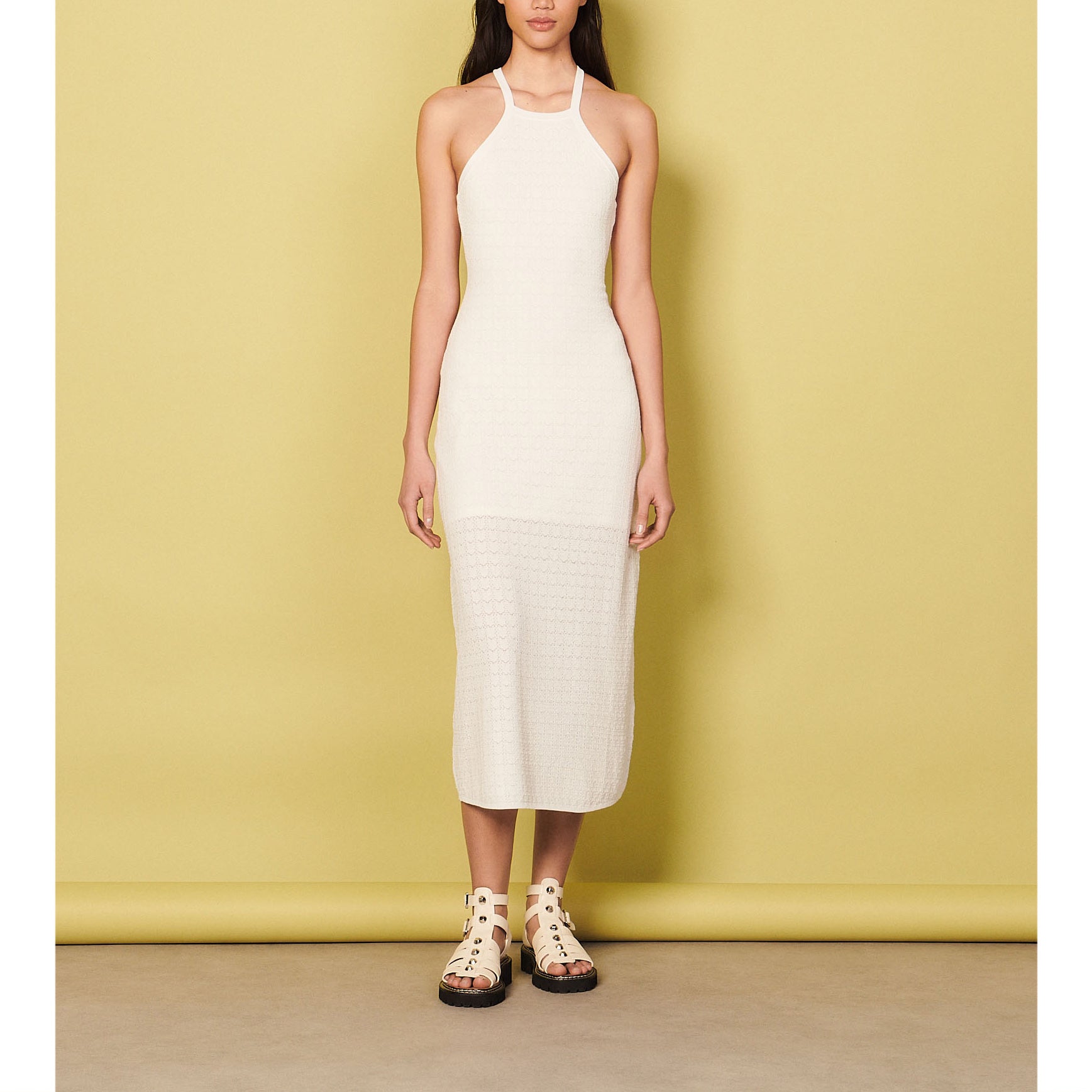 Robe longue en Maille pointelle Sandro seconde main