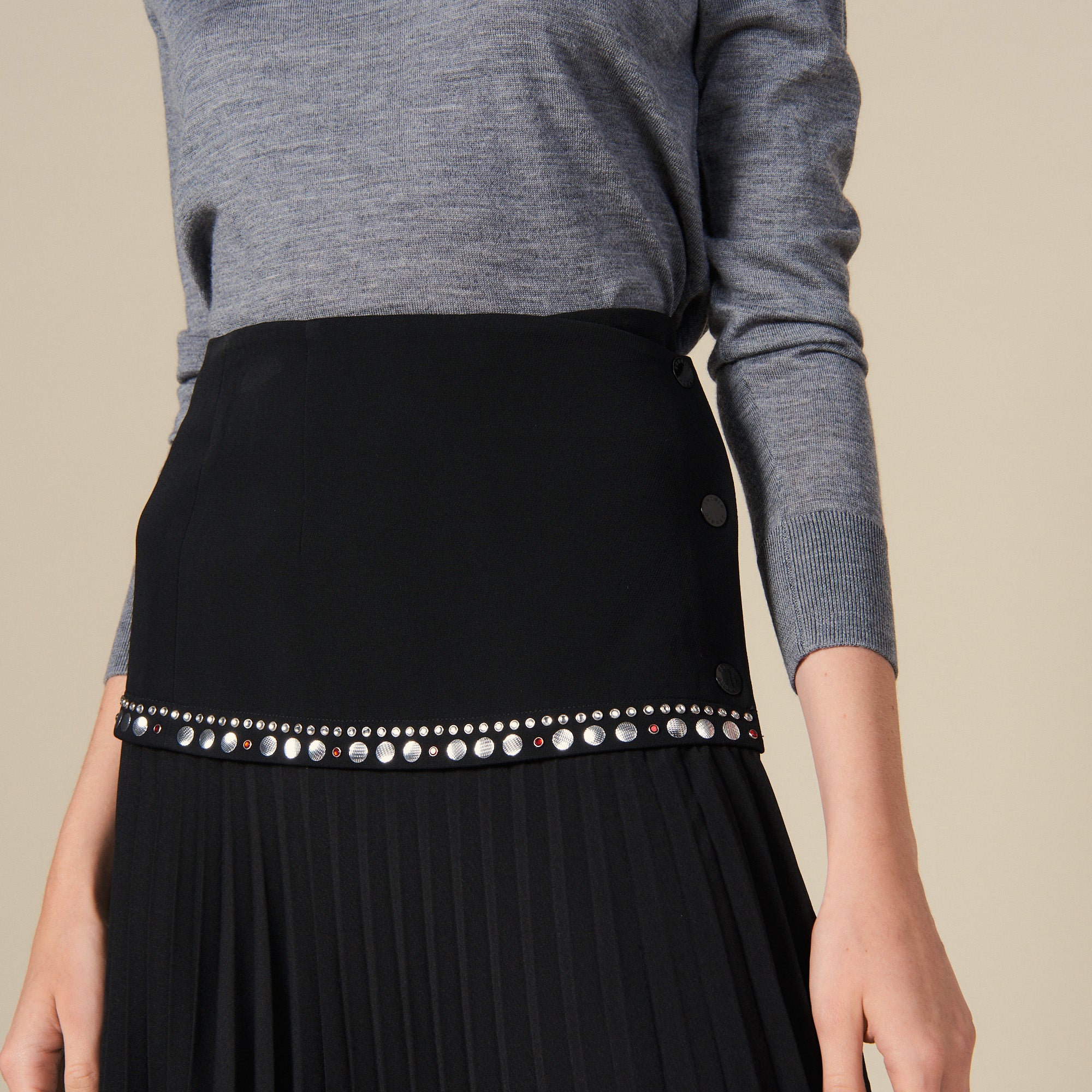 Jupe longue portefeuille plissée Sandro seconde main