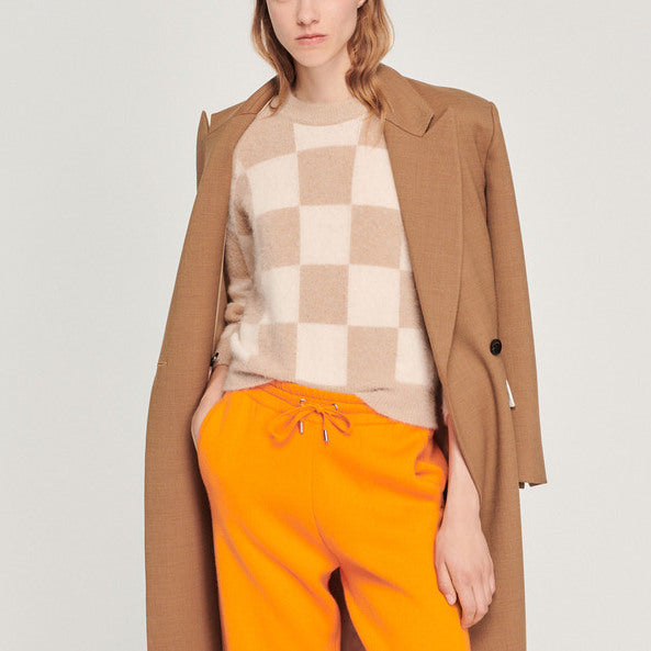 Pull en Maille à motif damier Sandro seconde main