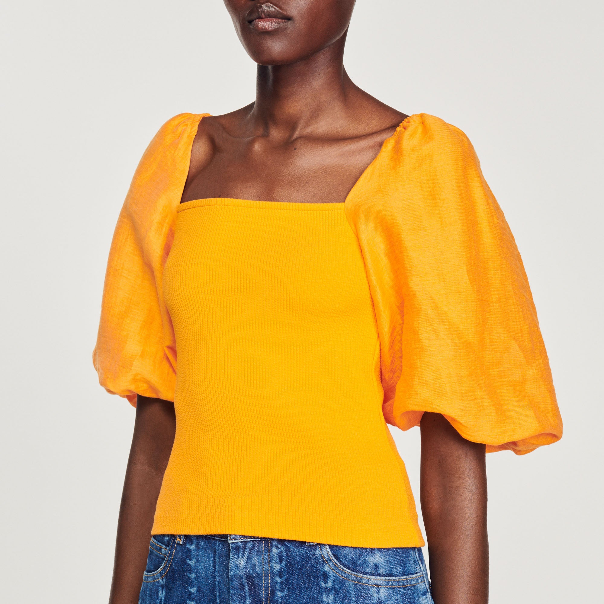 T-shirt bimatières Sandro seconde main