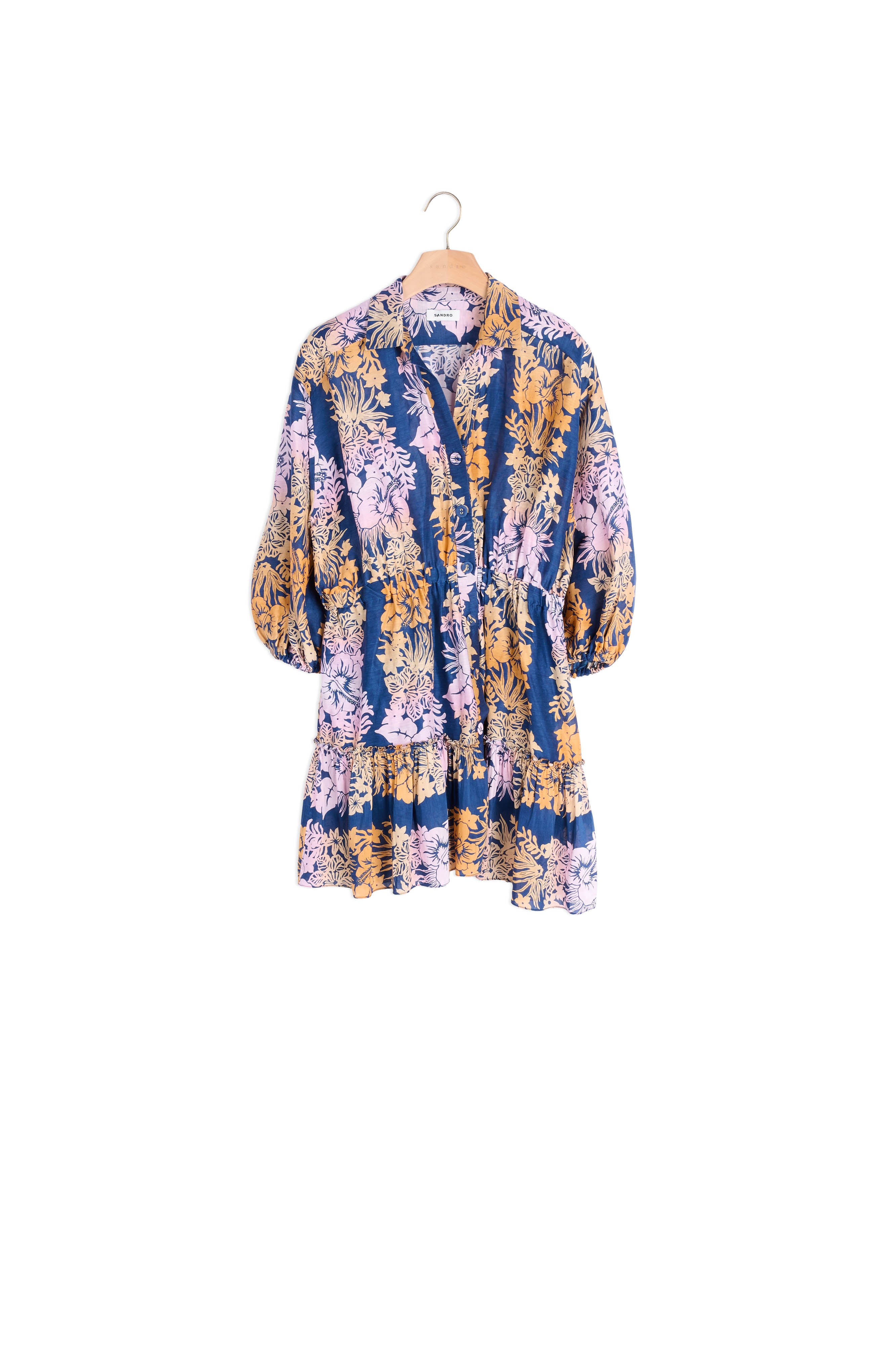 Robe courte imprimée Hawaï Sandro seconde main