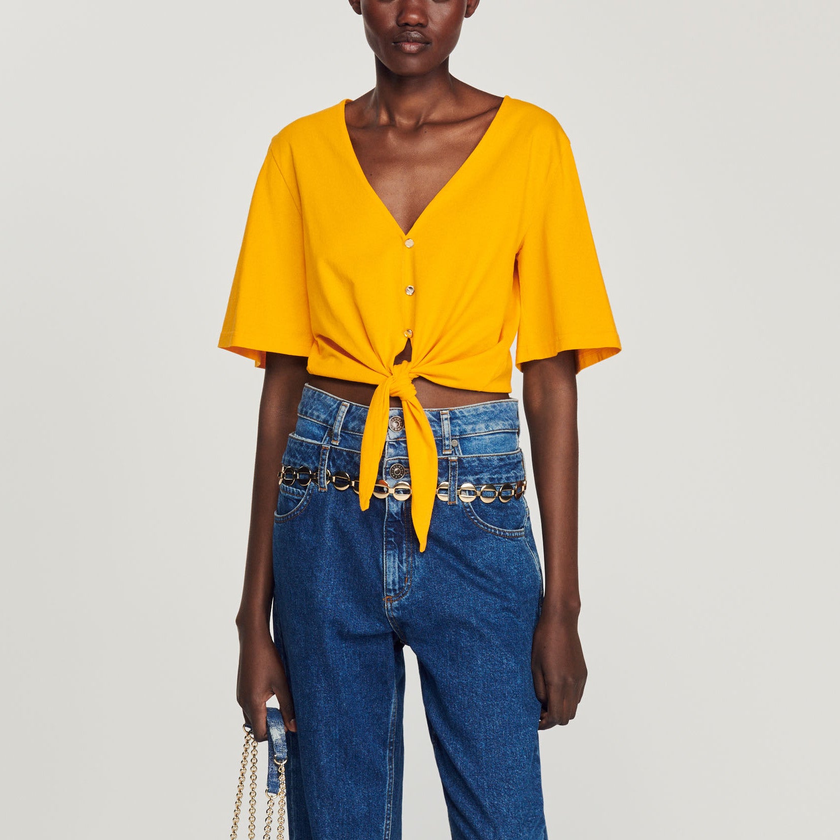 T-shirt court bijoux Sandro seconde main