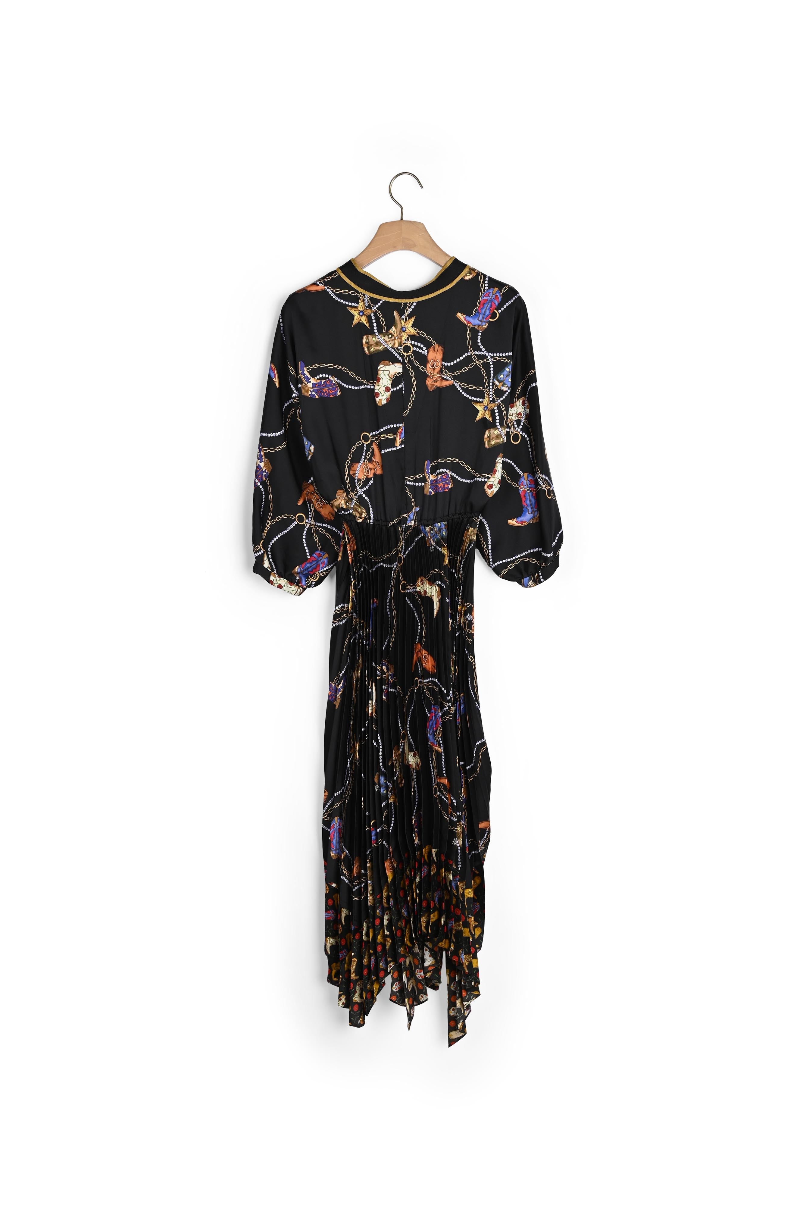 Robe longue en imprimé à jupe plissée Sandro seconde main