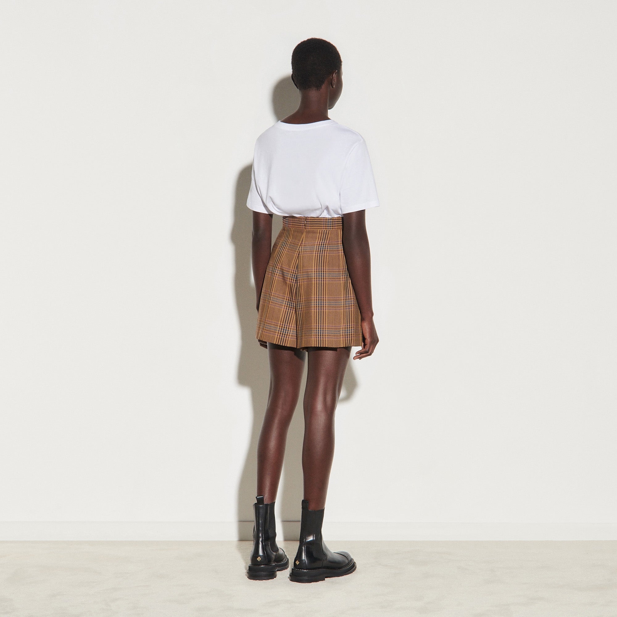Short plissé à carreaux Sandro seconde main