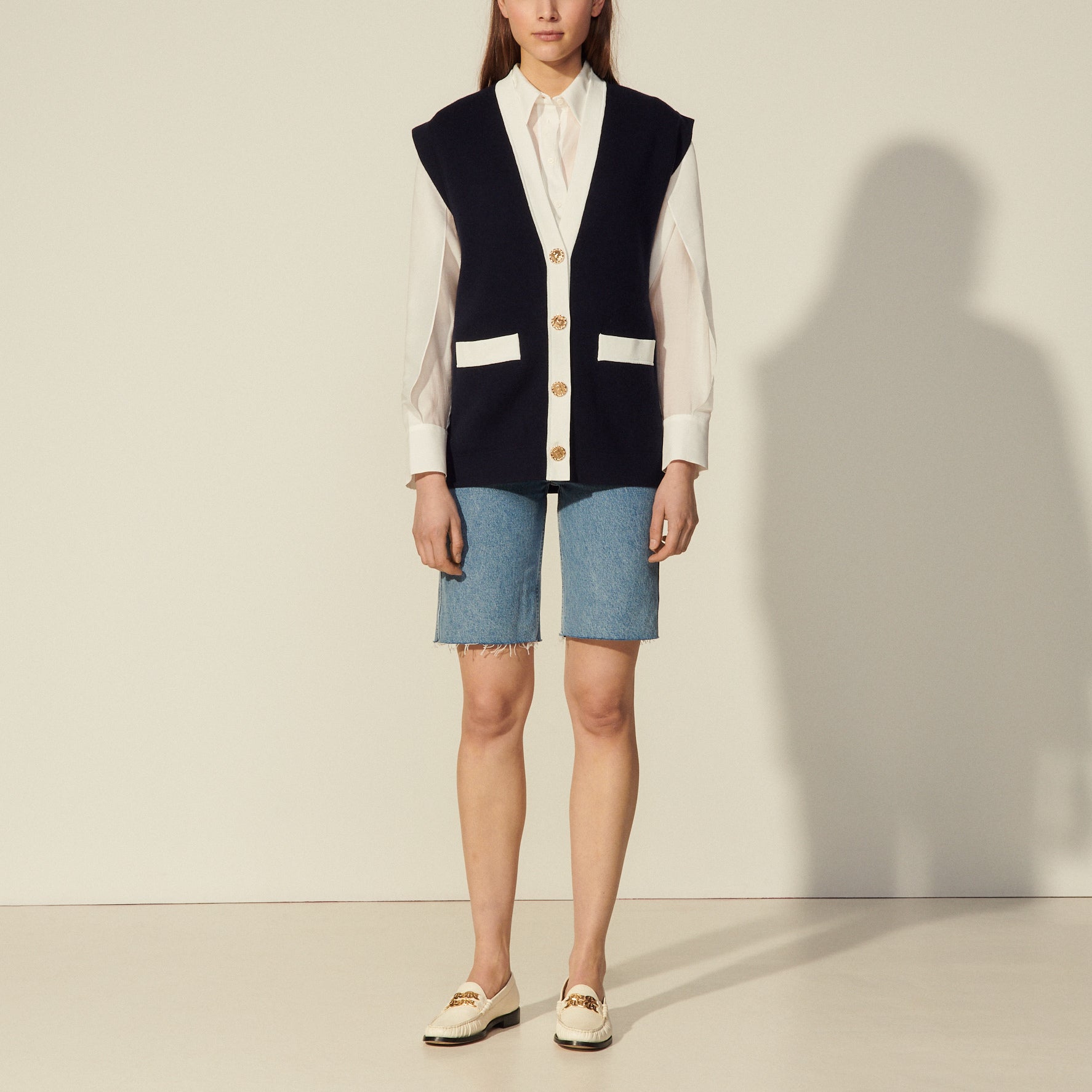 Cardi-coat oversize sans manches Sandro seconde main