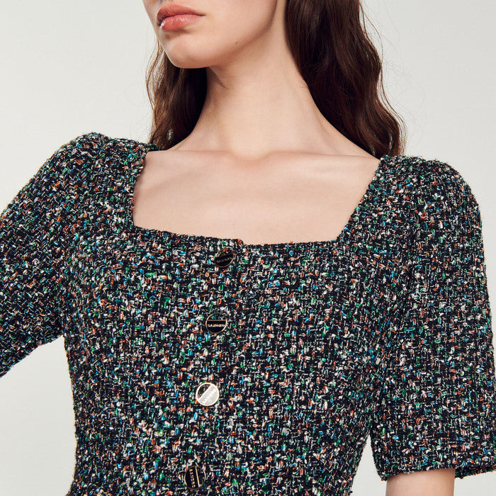Robe courte en tweed Sandro seconde main