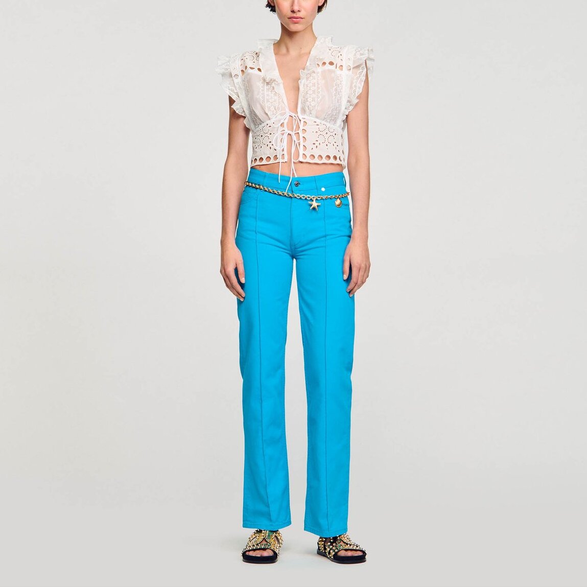 Top court à volants Sandro seconde main