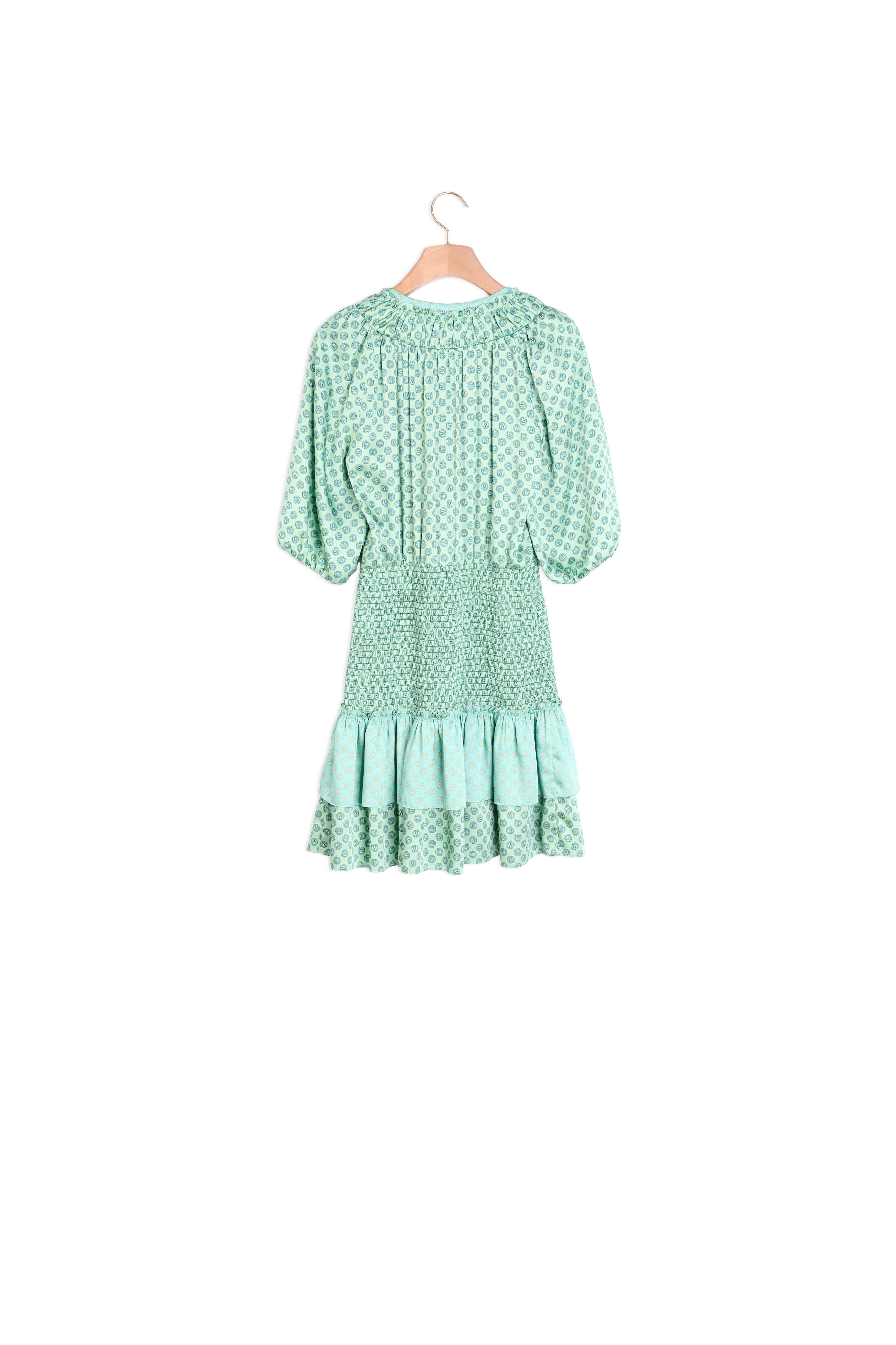 Robe courte en mix d'imprimés smockés Sandro seconde main