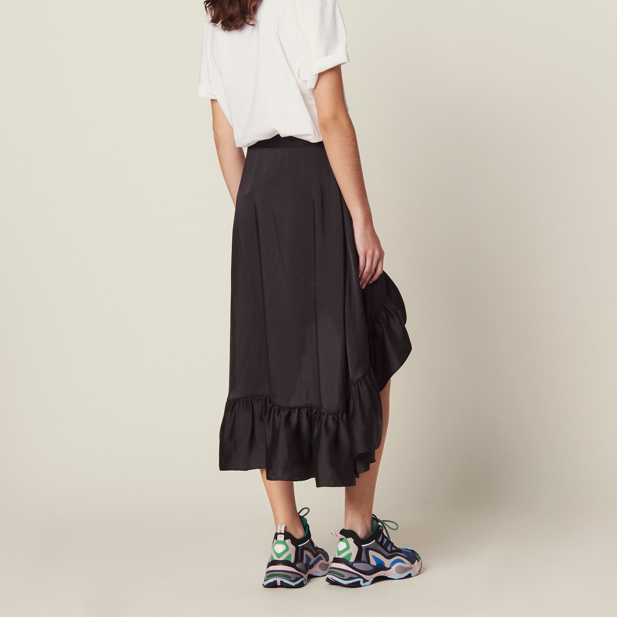 Jupe-Short asymétrique et volantée Sandro seconde main