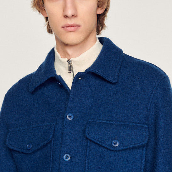 SurChemise en laine bouillie Sandro seconde main