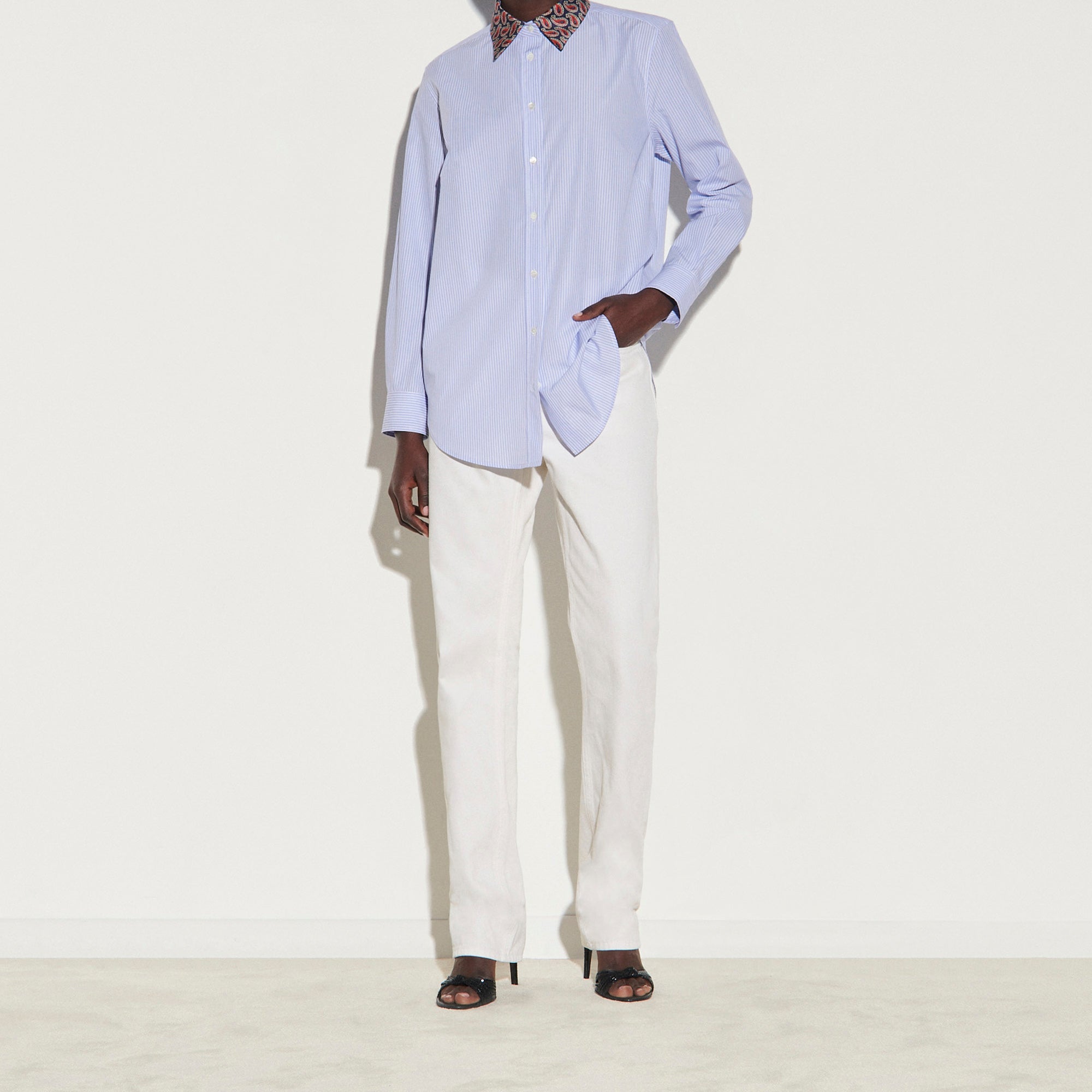 Chemise rayée et col imprimé Sandro seconde main