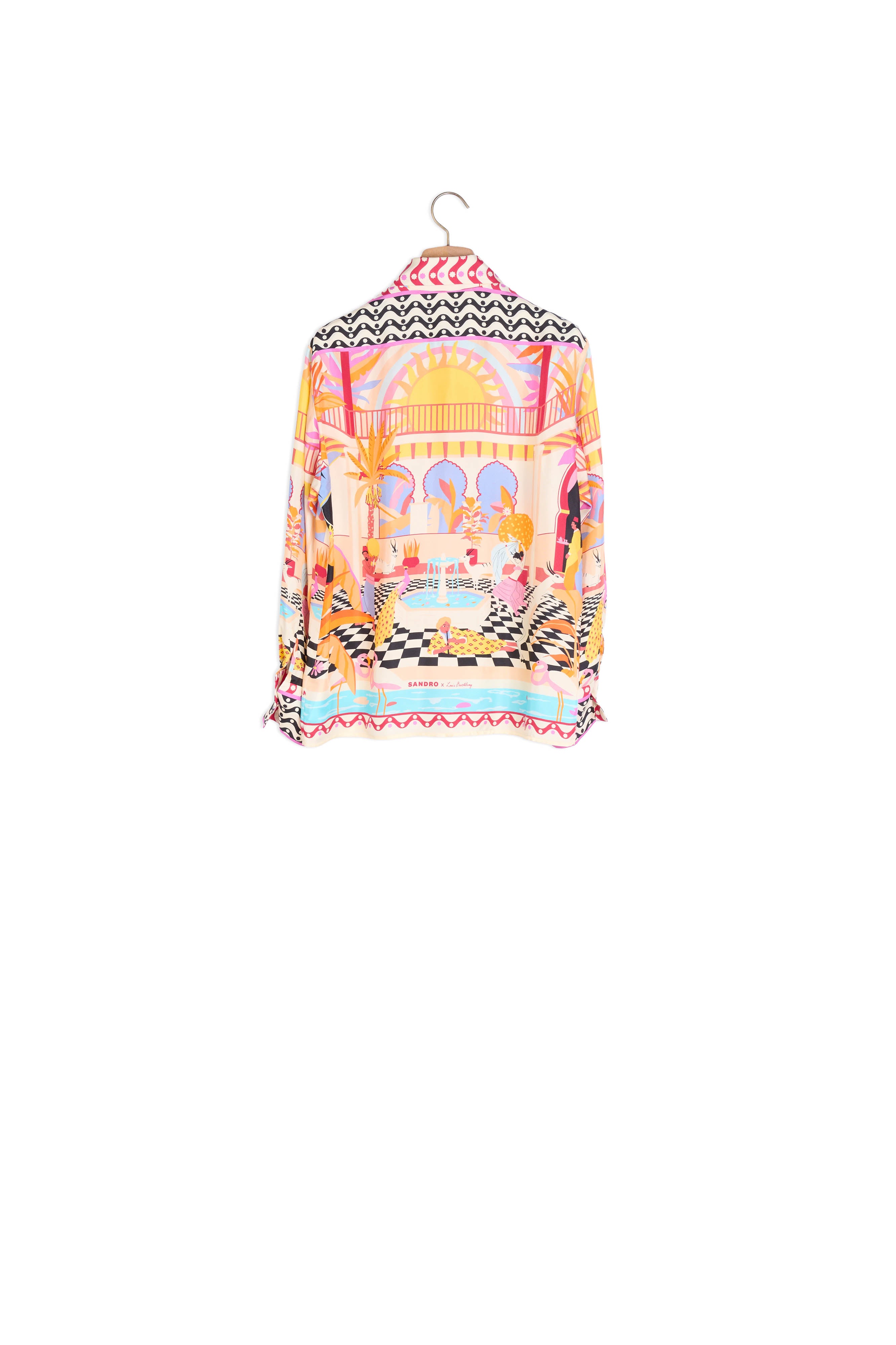 Chemise en soie imprimée Sandro seconde main