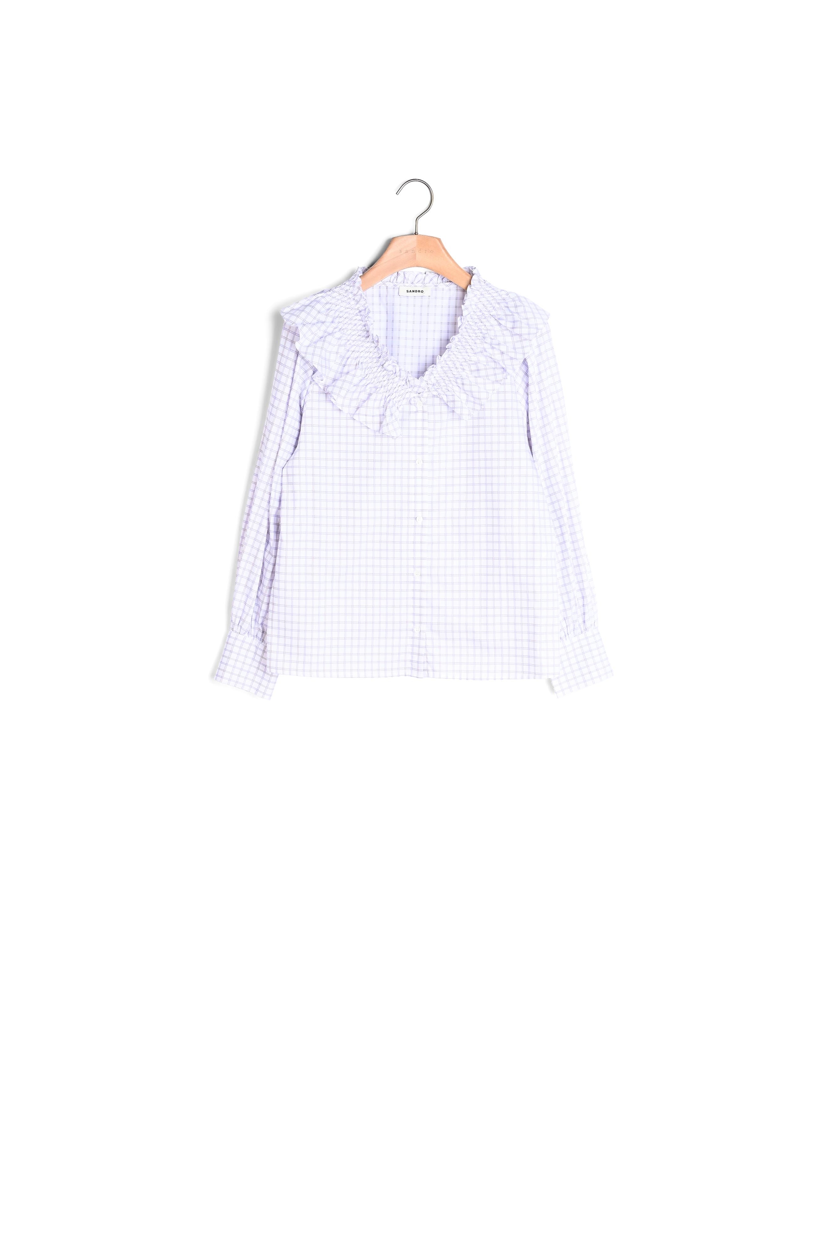 Chemise à carreaux et col volanté Sandro seconde main