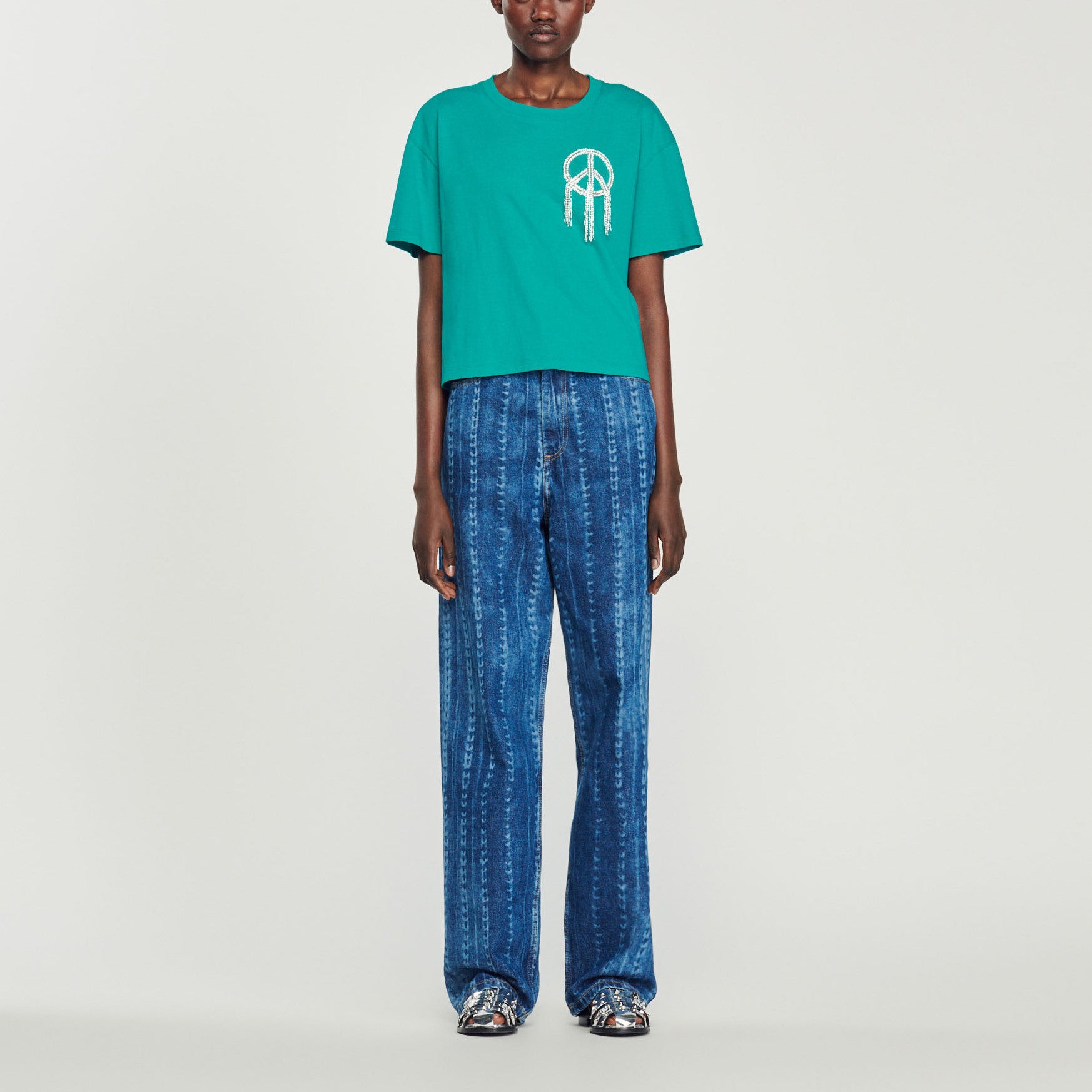 T-shirt Peace and Love Sandro seconde main