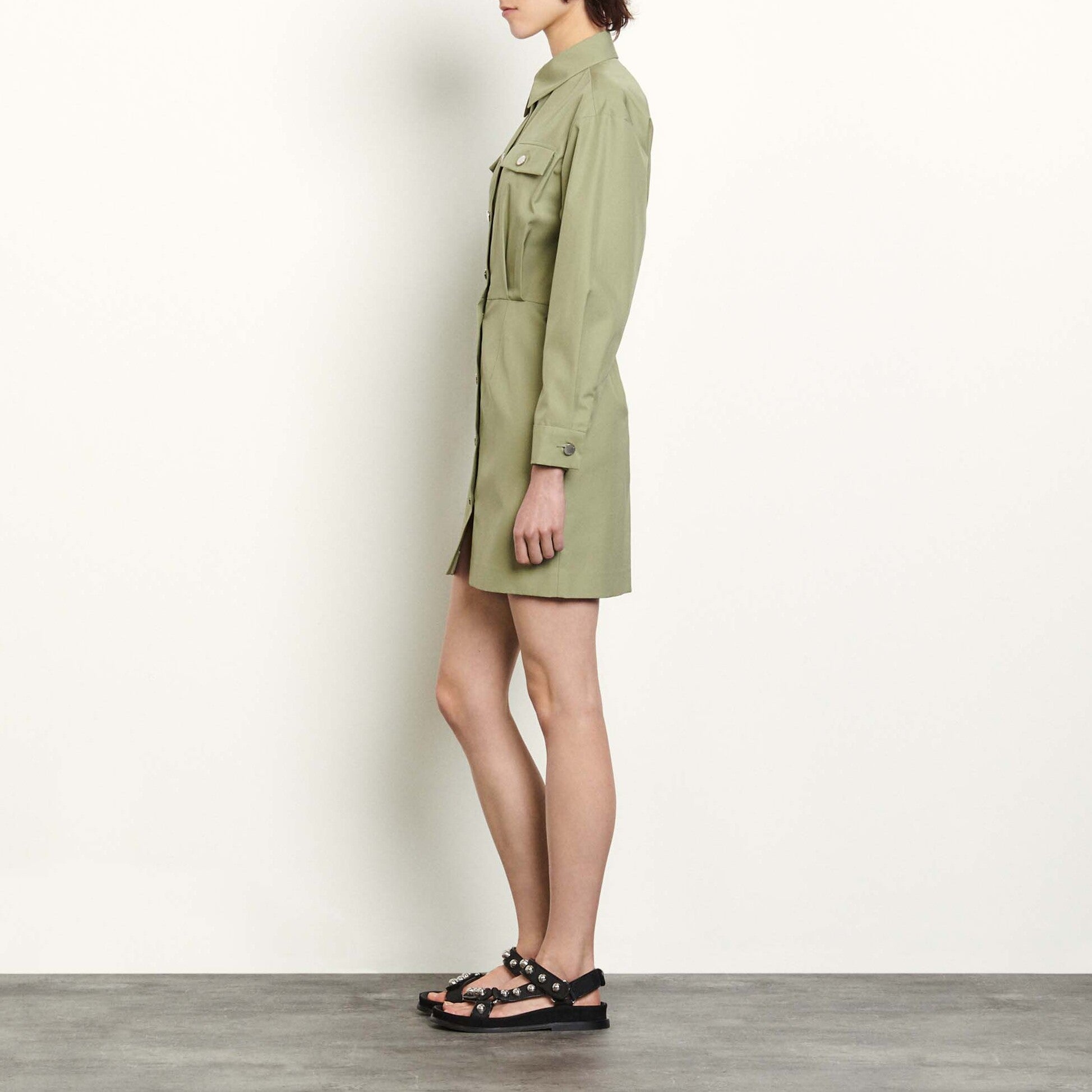 Robe courte saharienne en coton Sandro seconde main