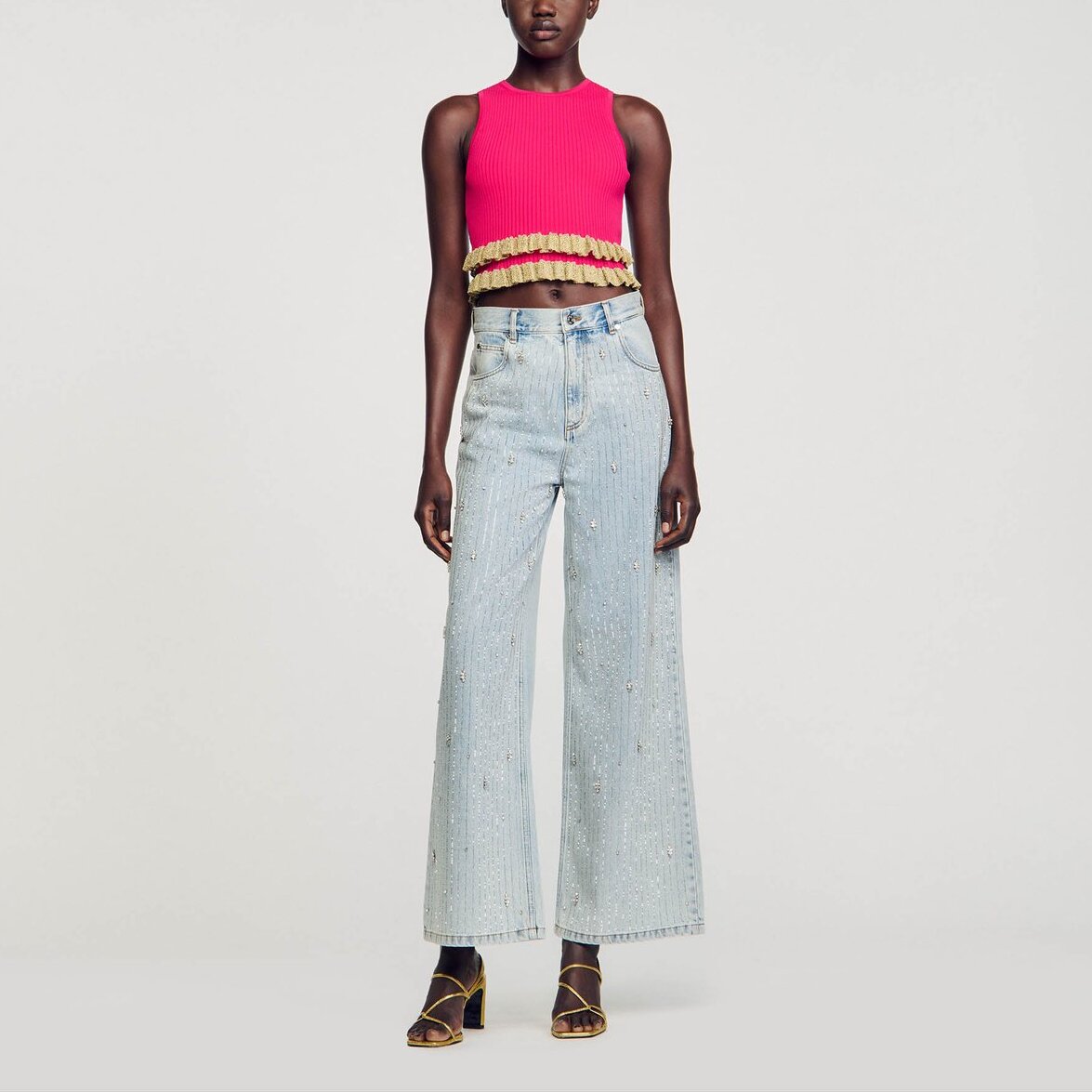 Débardeur en Maille à volants Sandro seconde main